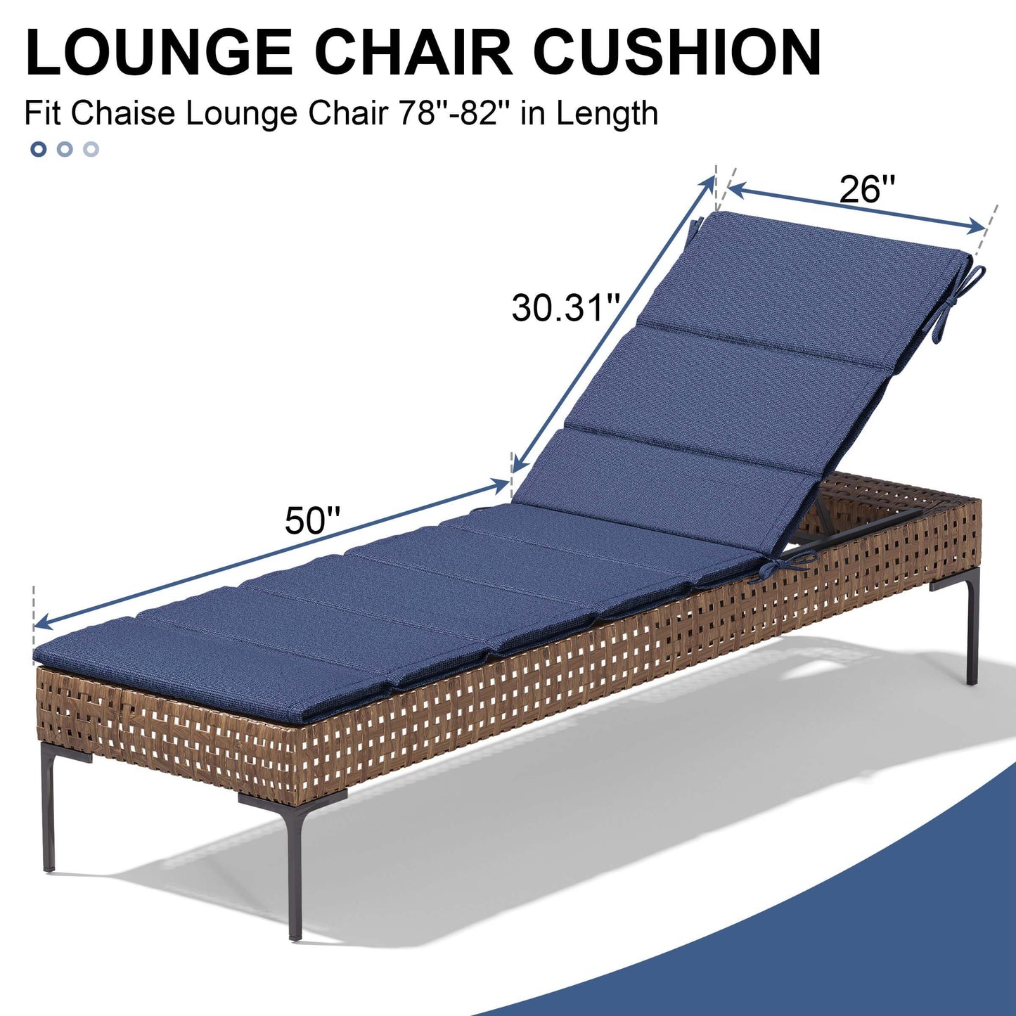Outdoor Patio Chaise Lounge Cushion