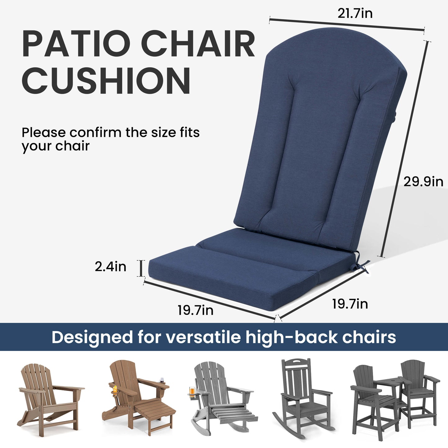 Deep Seating Outdoor Adirondack Chair Cushion