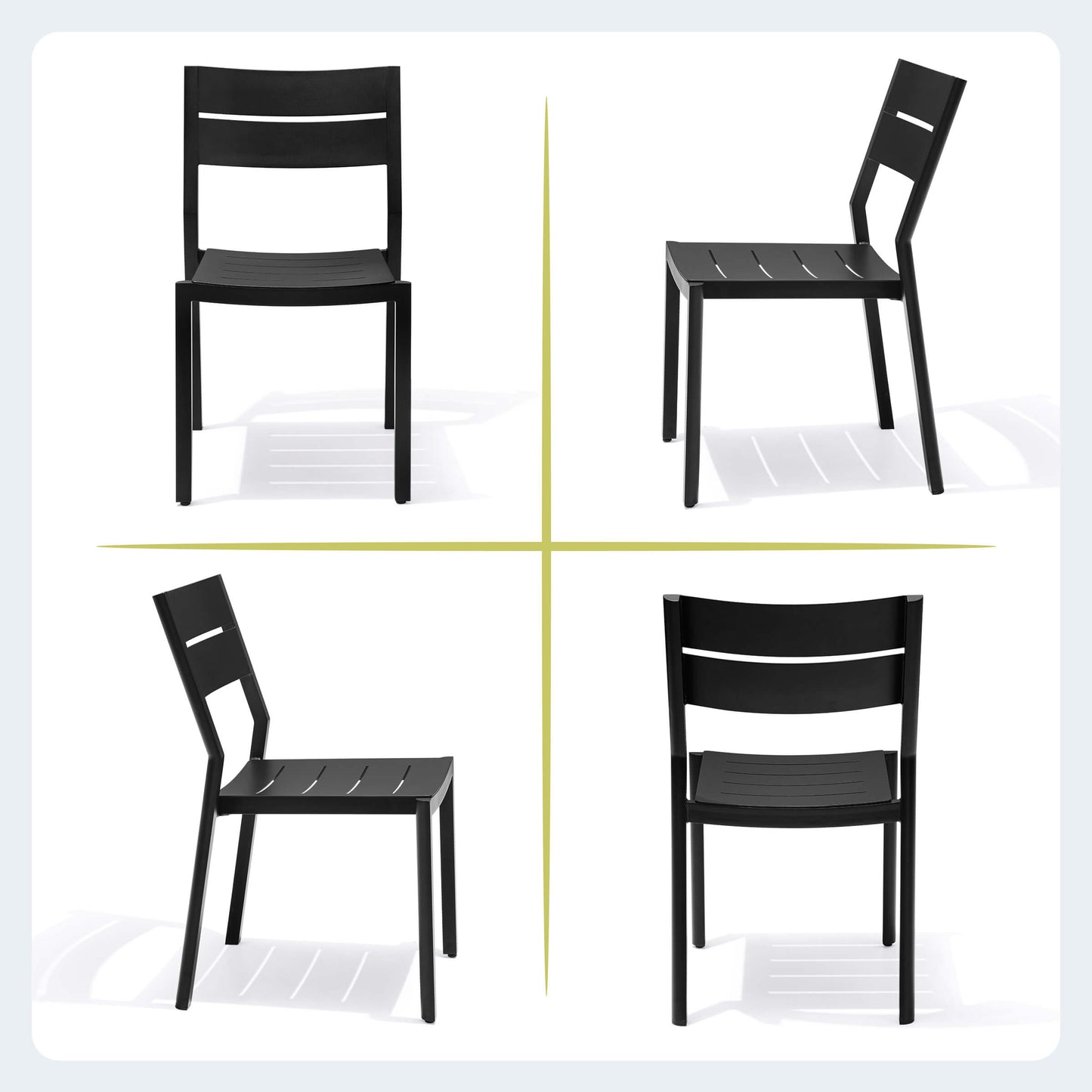 Aluminum Stackable Outdoor Dining Chair Set of 2