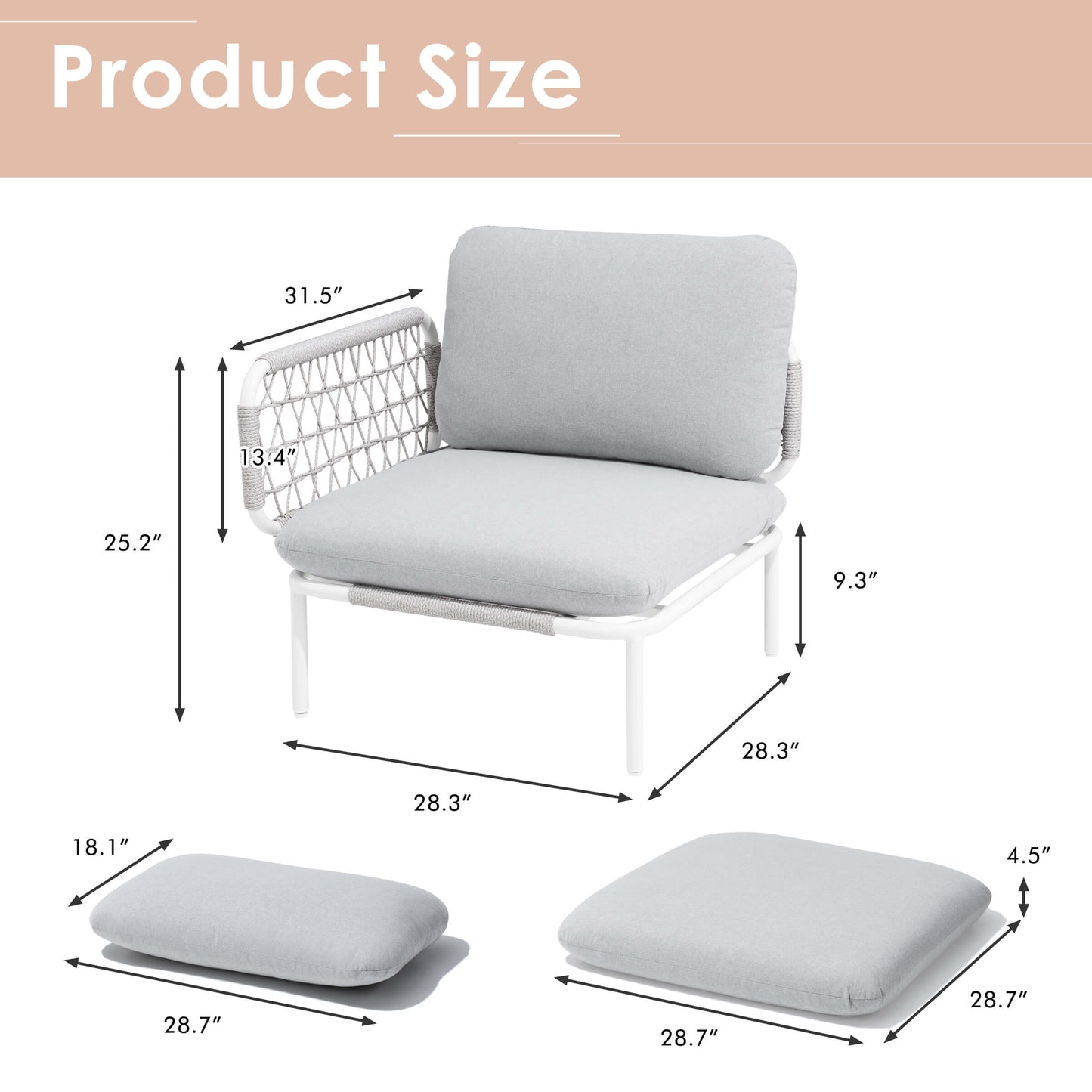 Aluminum Outdoor Loveseat with Detachable Cushions