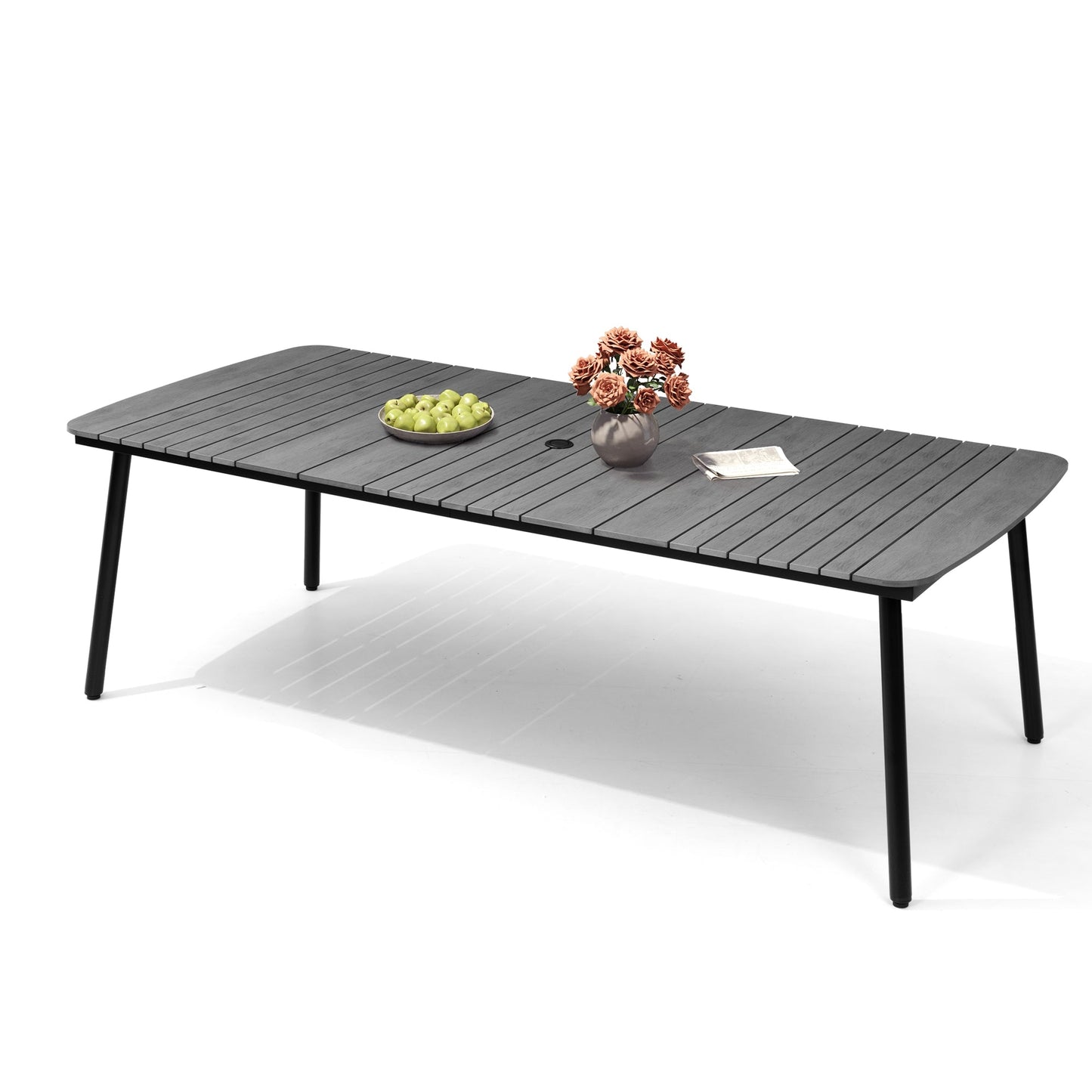 Aluminum Outdoor Dining Table with Umbrella Hole