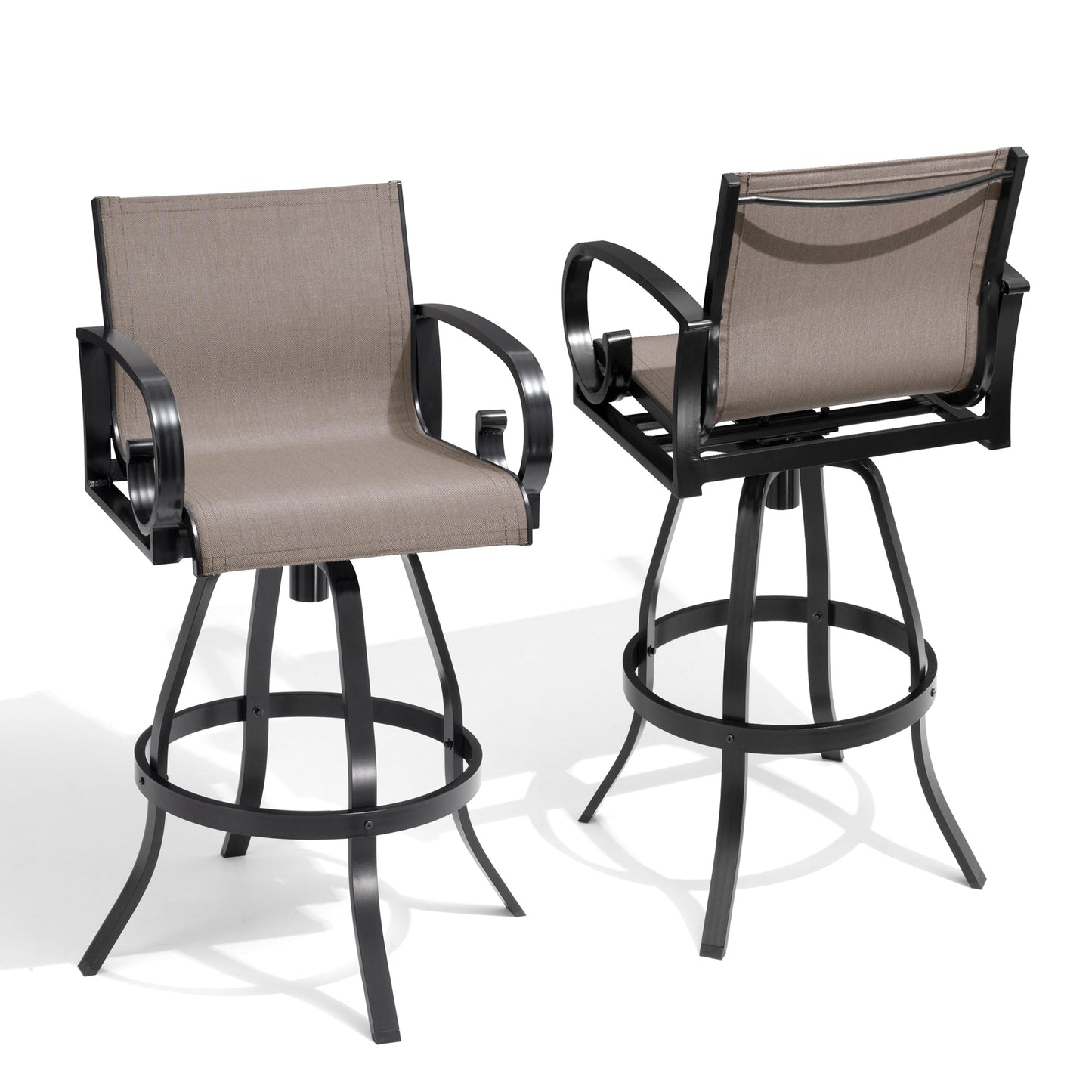 Aluminum Swivel Outdoor Bar Stool Set of 2 with Sunbrella