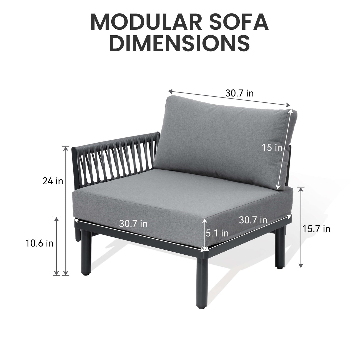 Modular Outdoor Wicker Sectional Sofa with Cushions