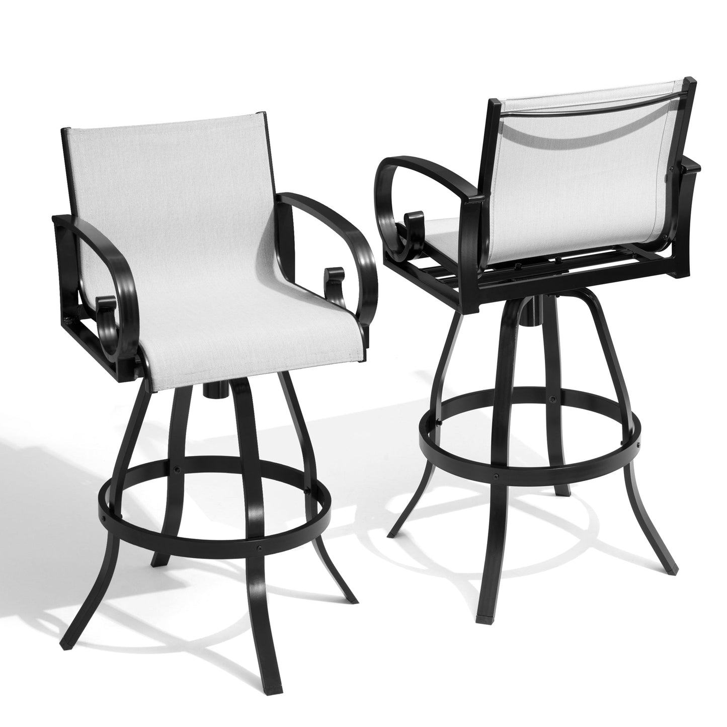 Aluminum Swivel Outdoor Bar Stool Set of 2 with Sunbrella
