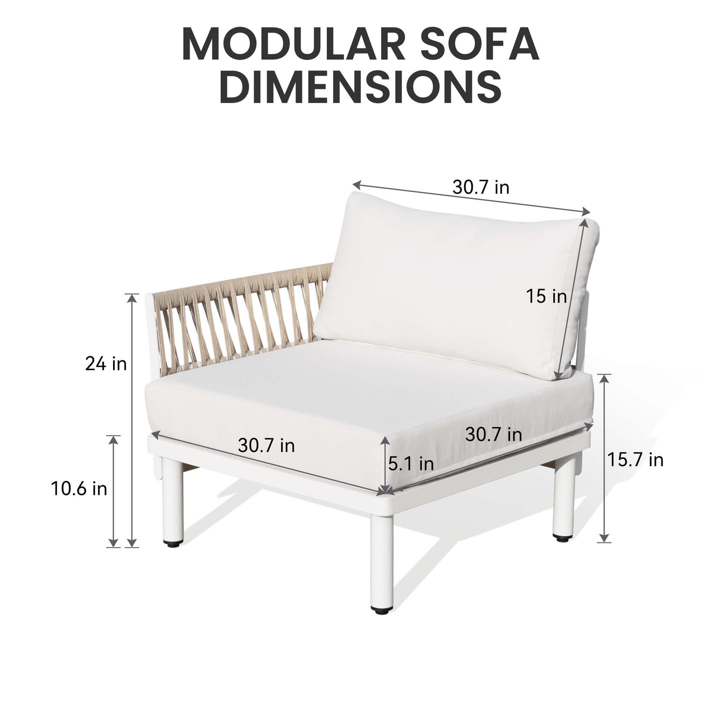 Modular Outdoor Wicker Sectional Sofa with Cushions