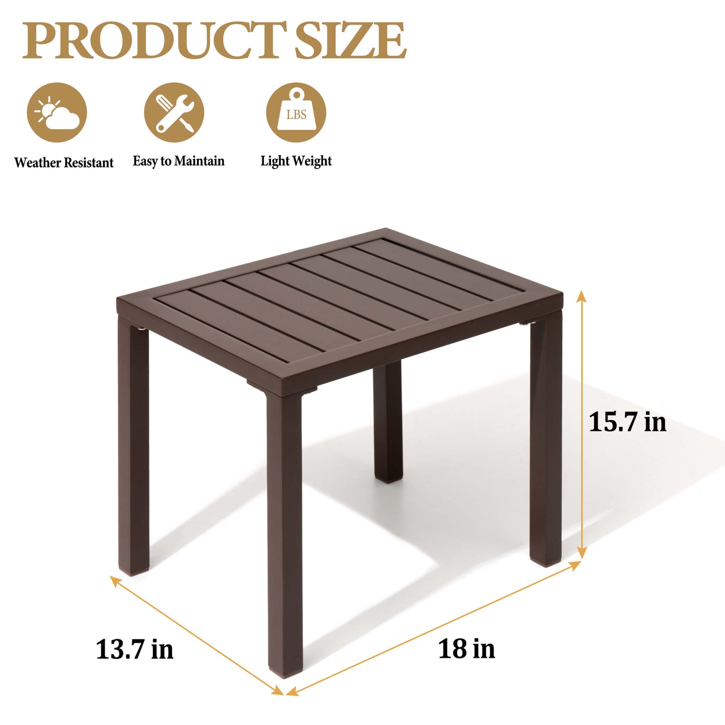14x18" Aluminum Outdoor Side Table