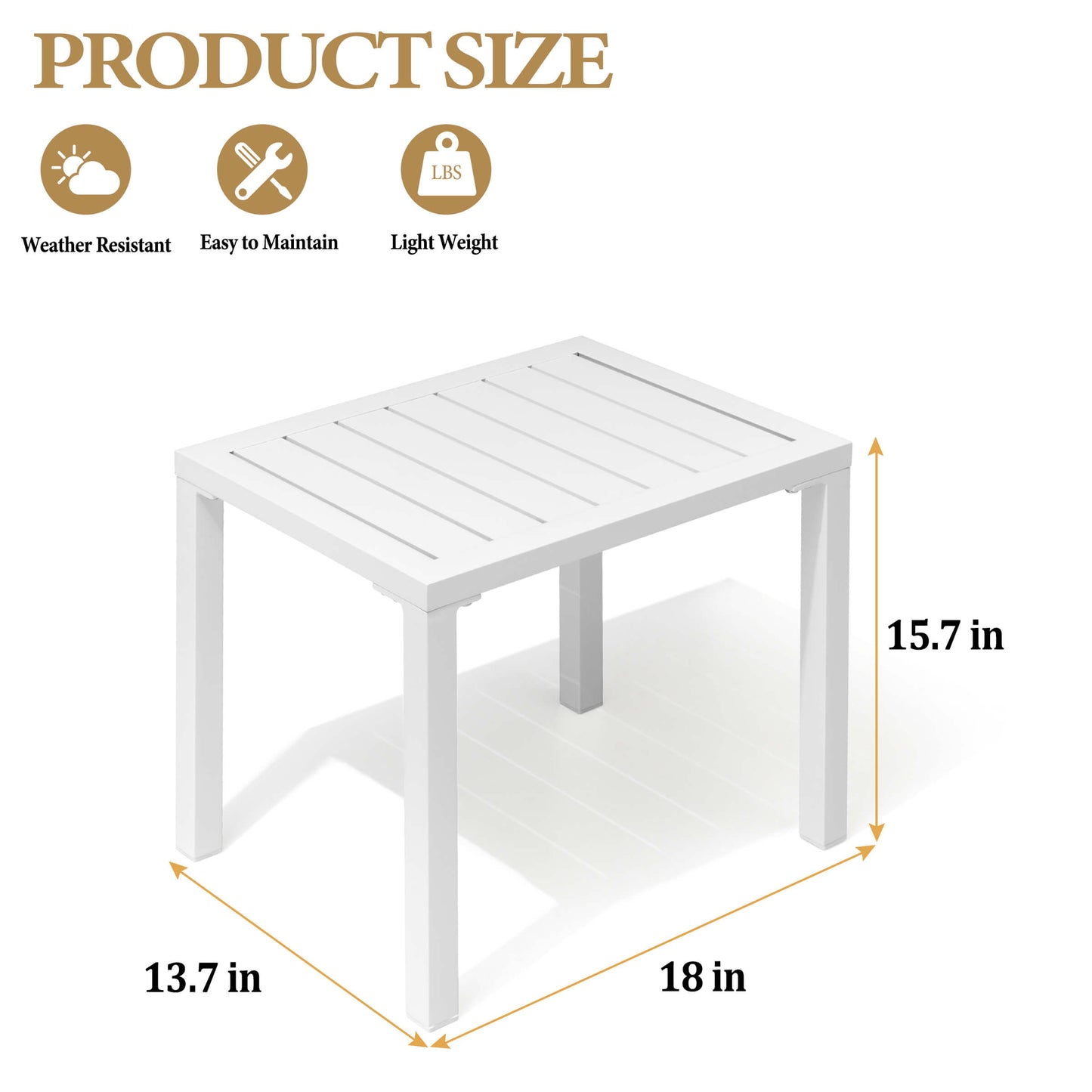 14x18" Aluminum Outdoor Side Table