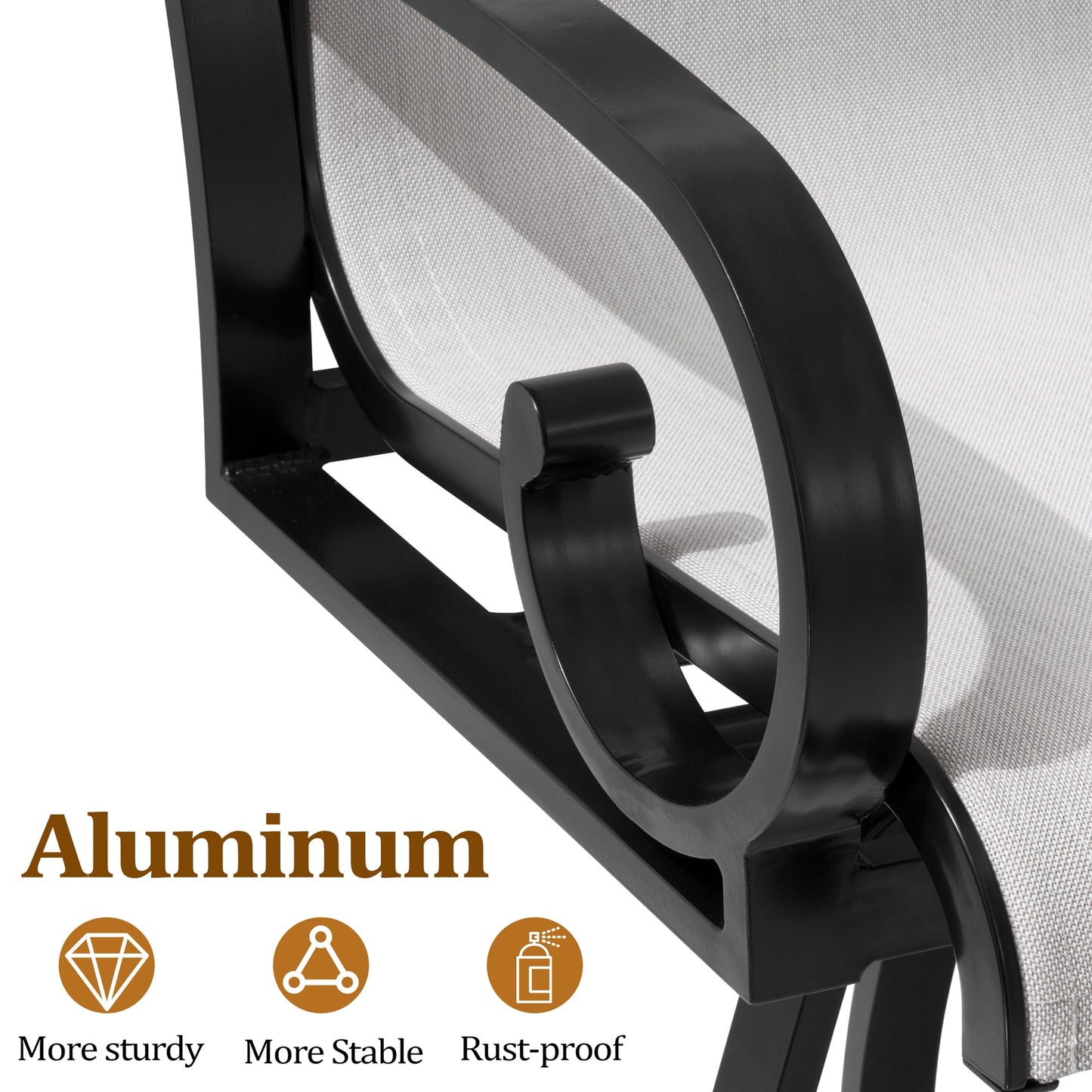 Aluminum Swivel Outdoor Bar Stool Set of 2 with Sunbrella