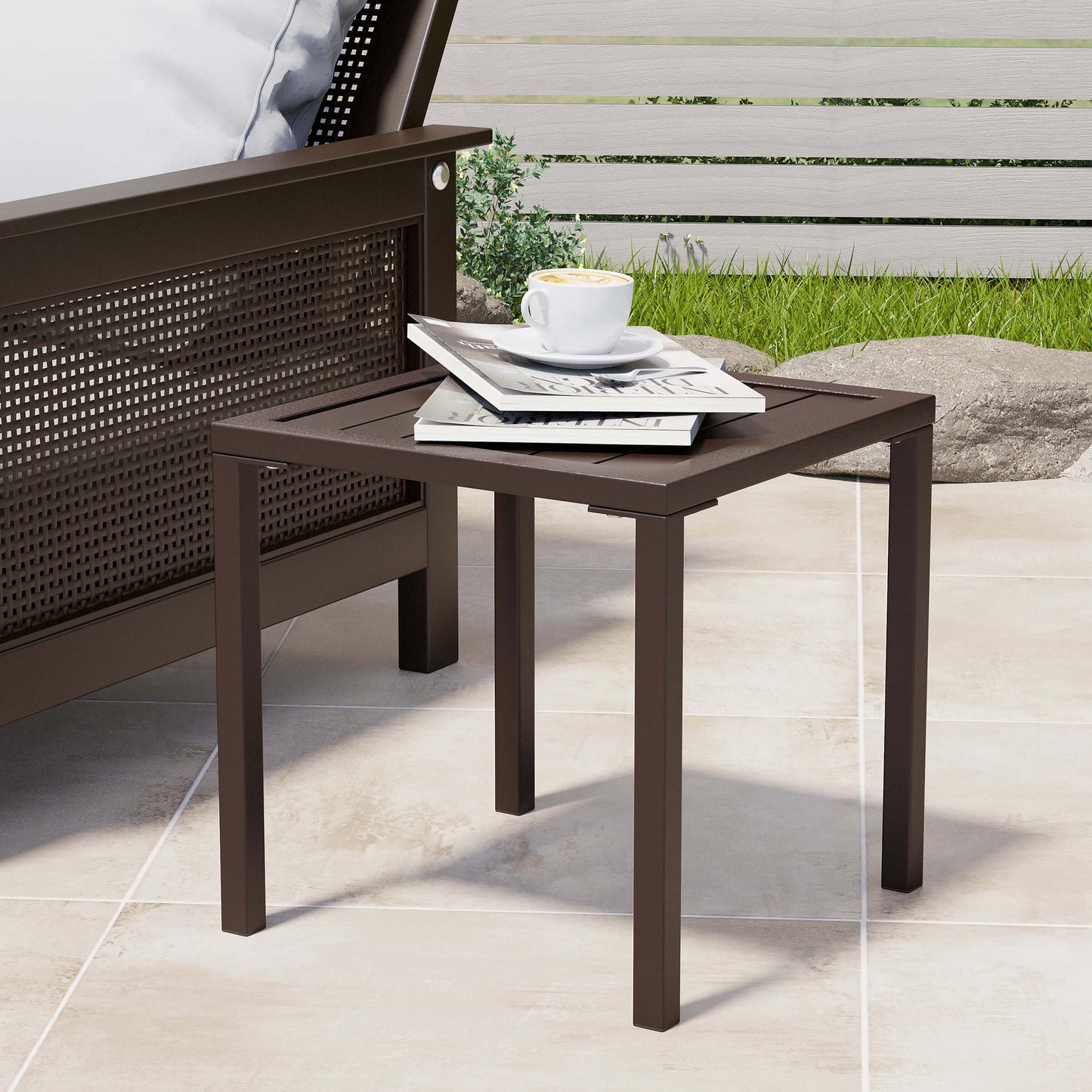 16x16" Aluminum Outdoor Square Side Table