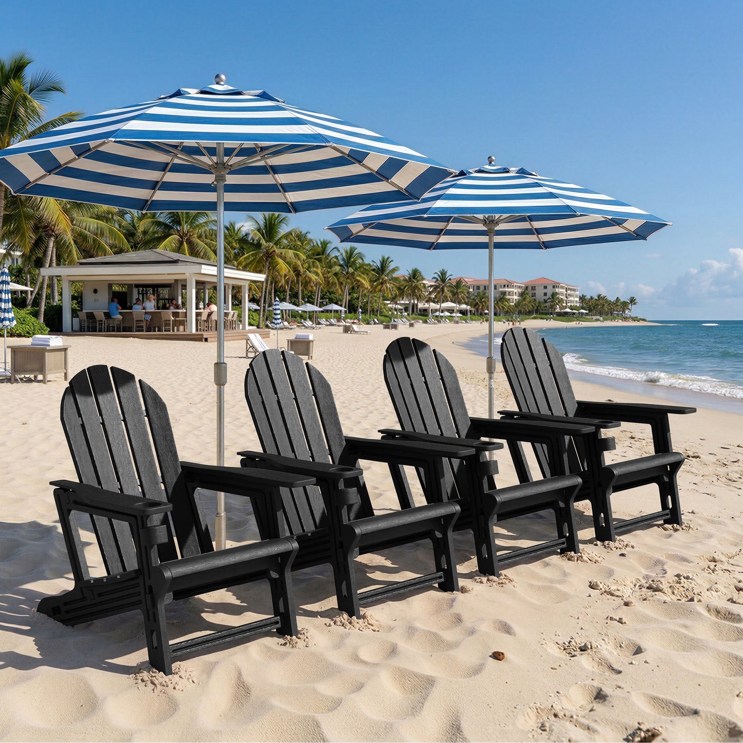 HDPE Adirondack Chair with Cup Holder & Sloped Seat