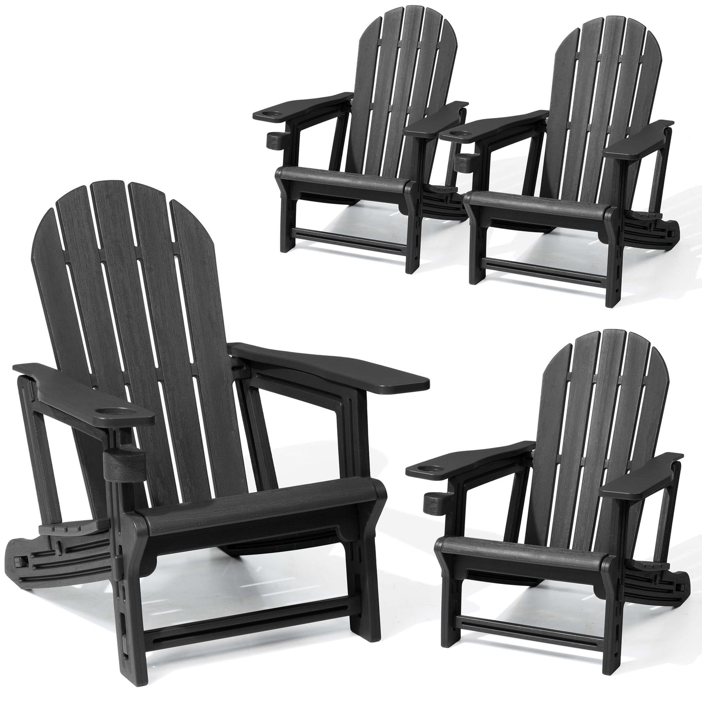 HDPE Adirondack Chair with Cup Holder & Sloped Seat