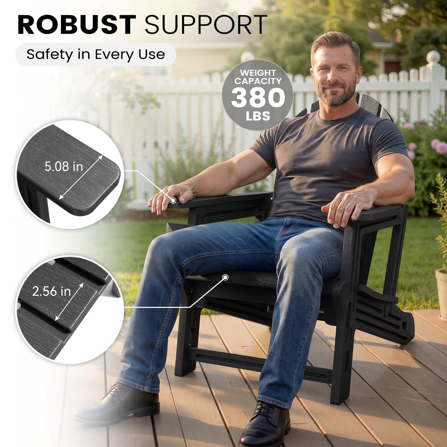 HDPE Adirondack Chair with Cup Holder & Sloped Seat