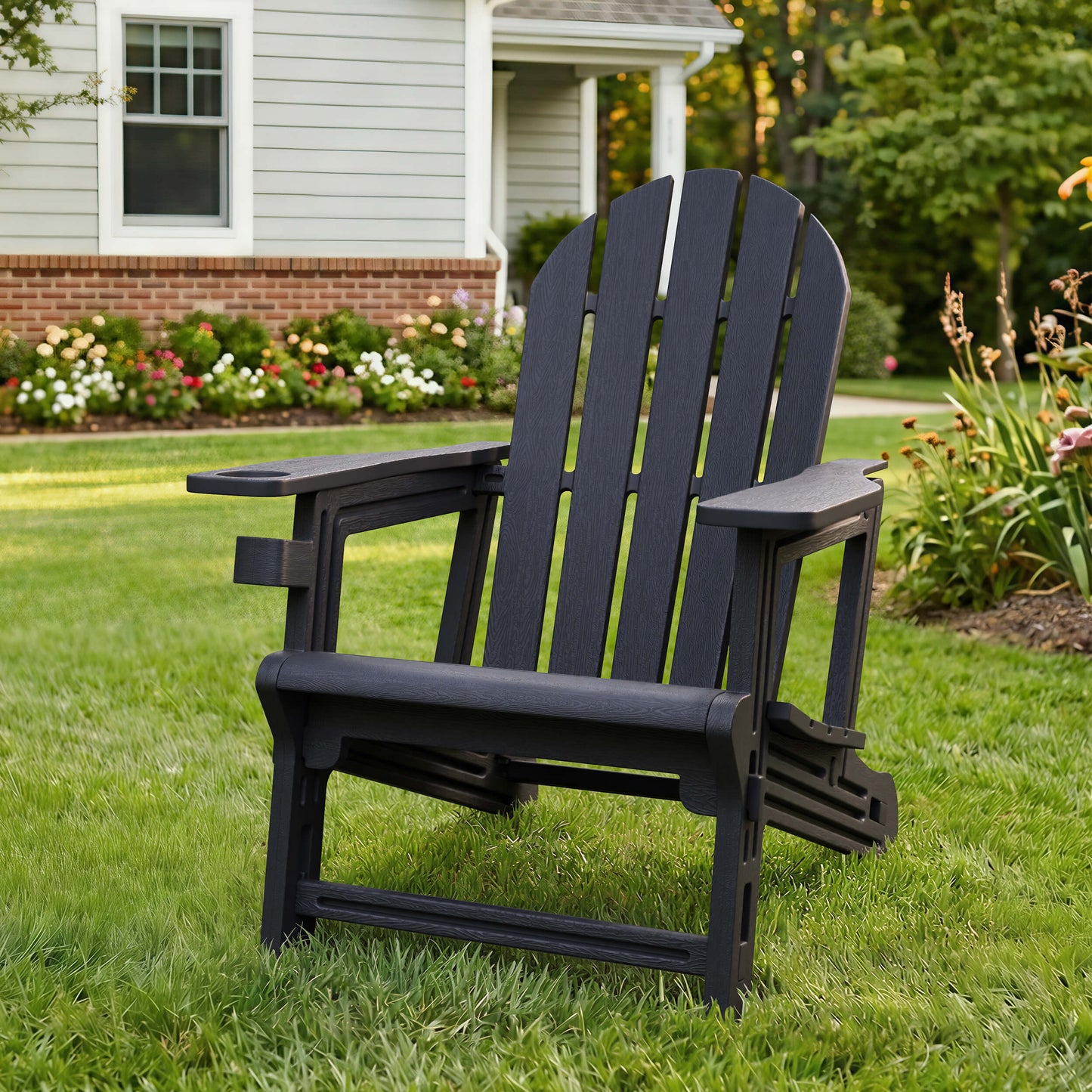 HDPE Adirondack Chair with Cup Holder & Sloped Seat