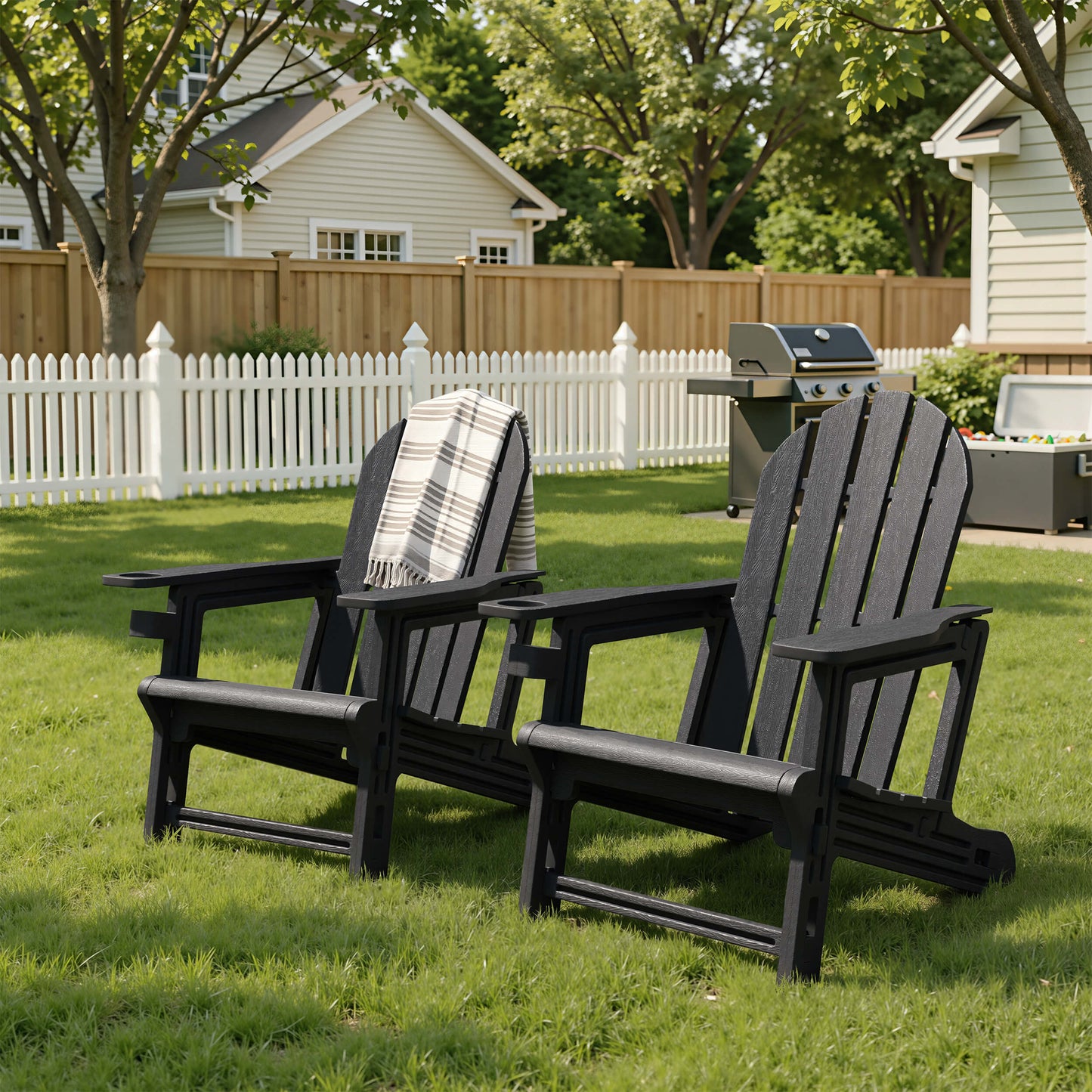 HDPE Adirondack Chair with Cup Holder & Sloped Seat