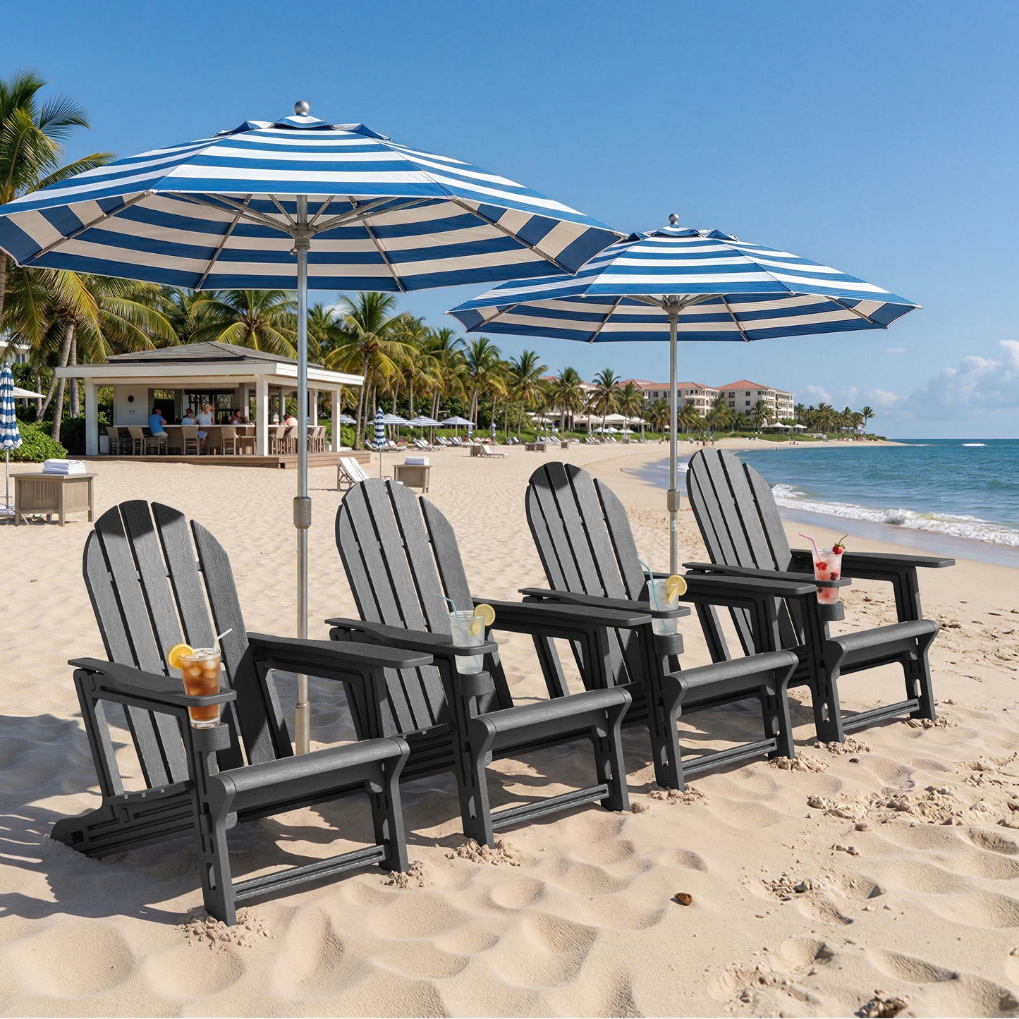 HDPE Adirondack Chair with Cup Holder & Sloped Seat
