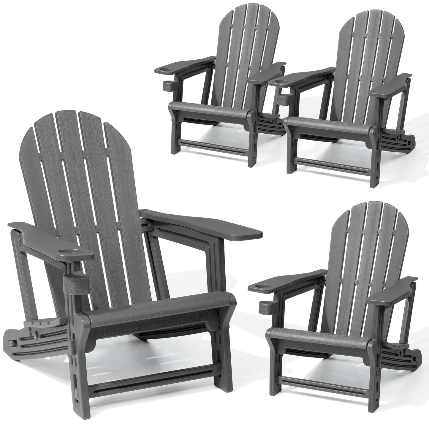 HDPE Adirondack Chair with Cup Holder & Sloped Seat