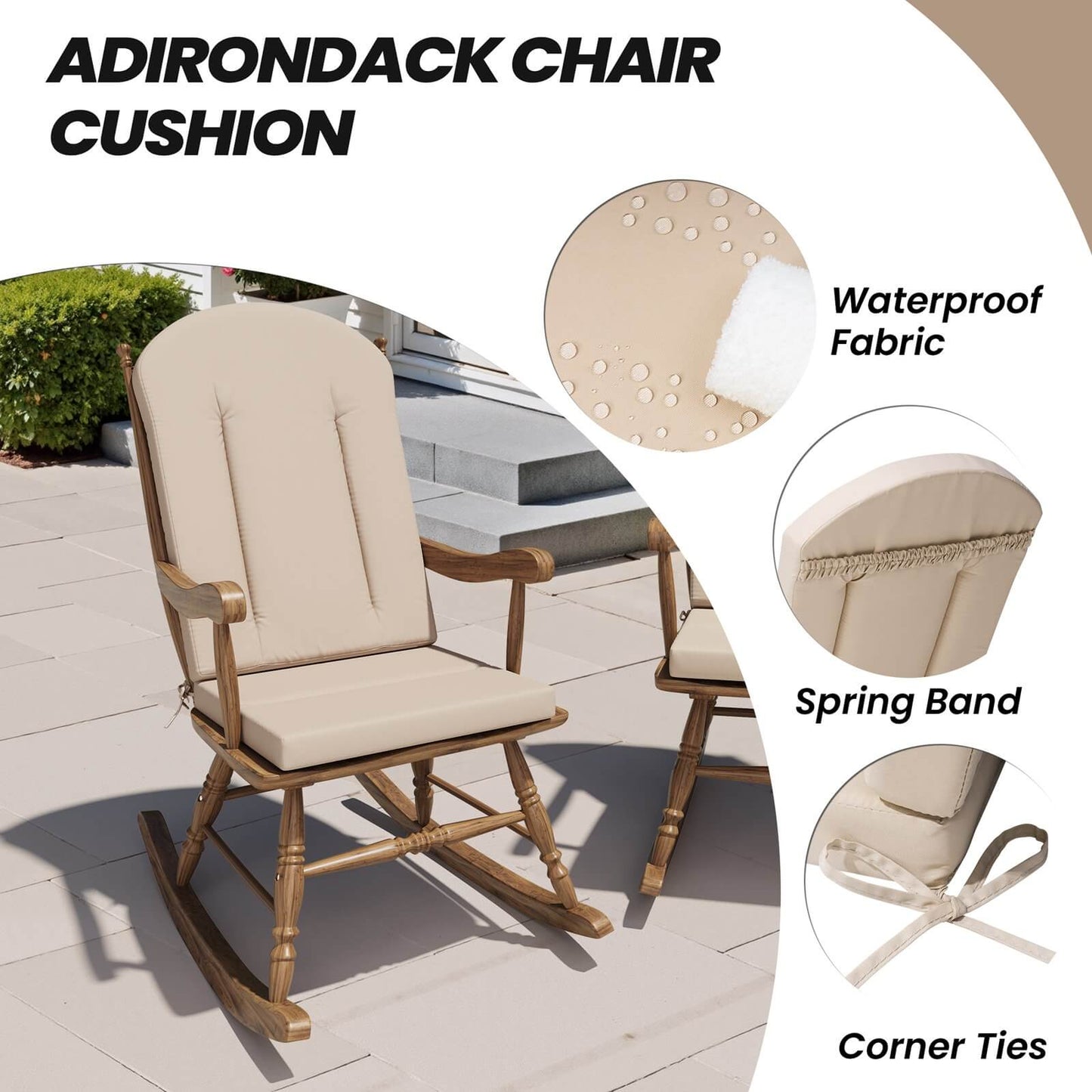 50x20" Outdoor Adirondack Chair Cushion