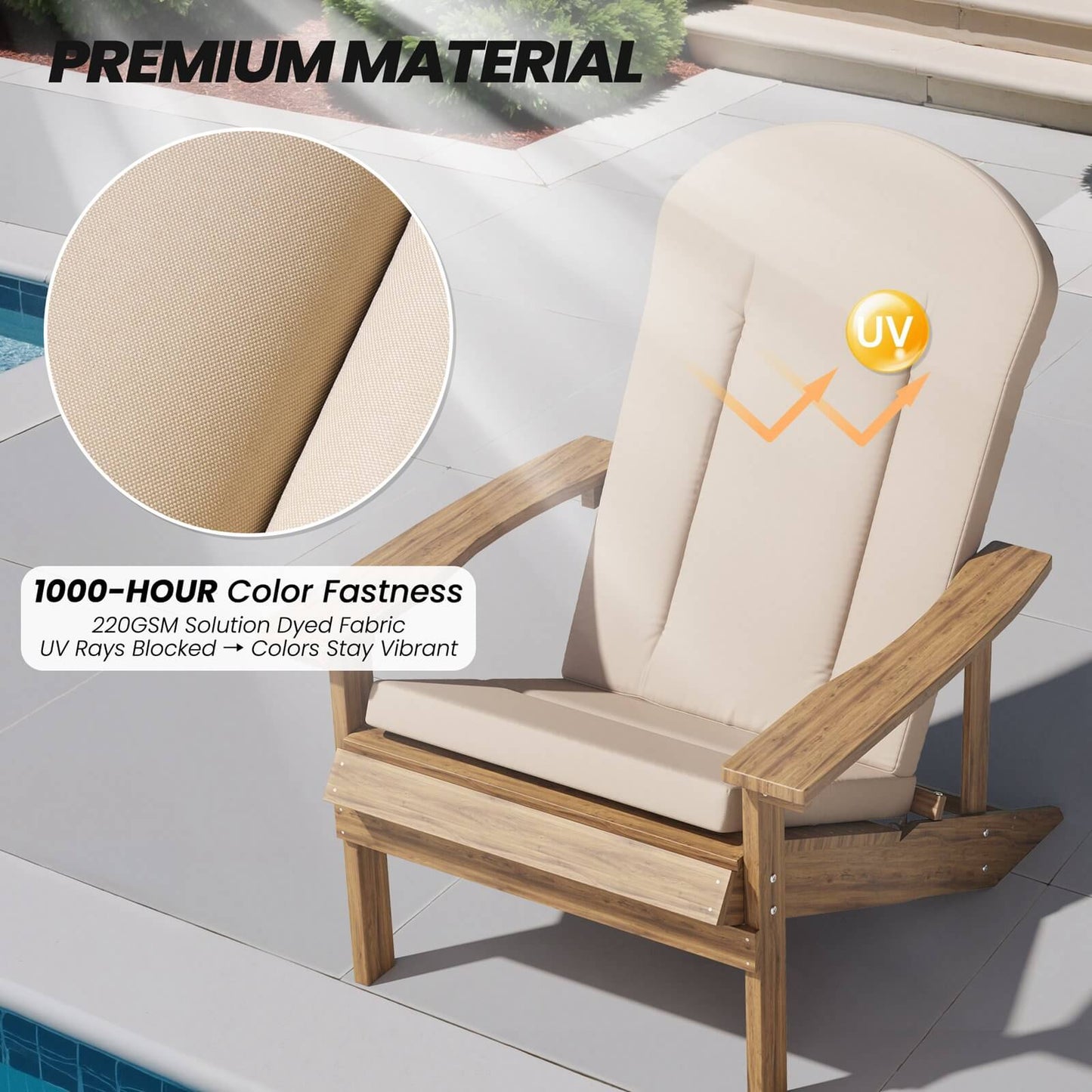 50x20" Outdoor Adirondack Chair Cushion