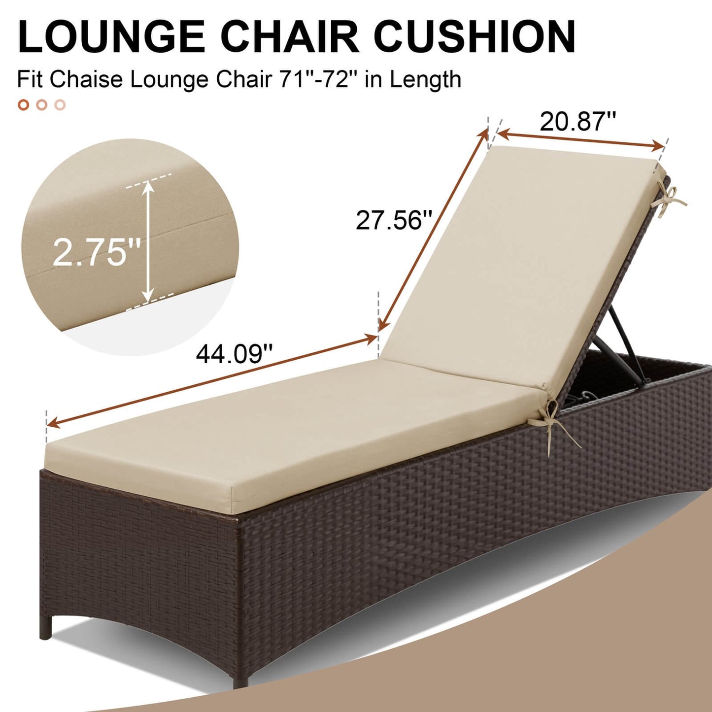 Sunbrella Outdoor Chaise Lounge Cushion