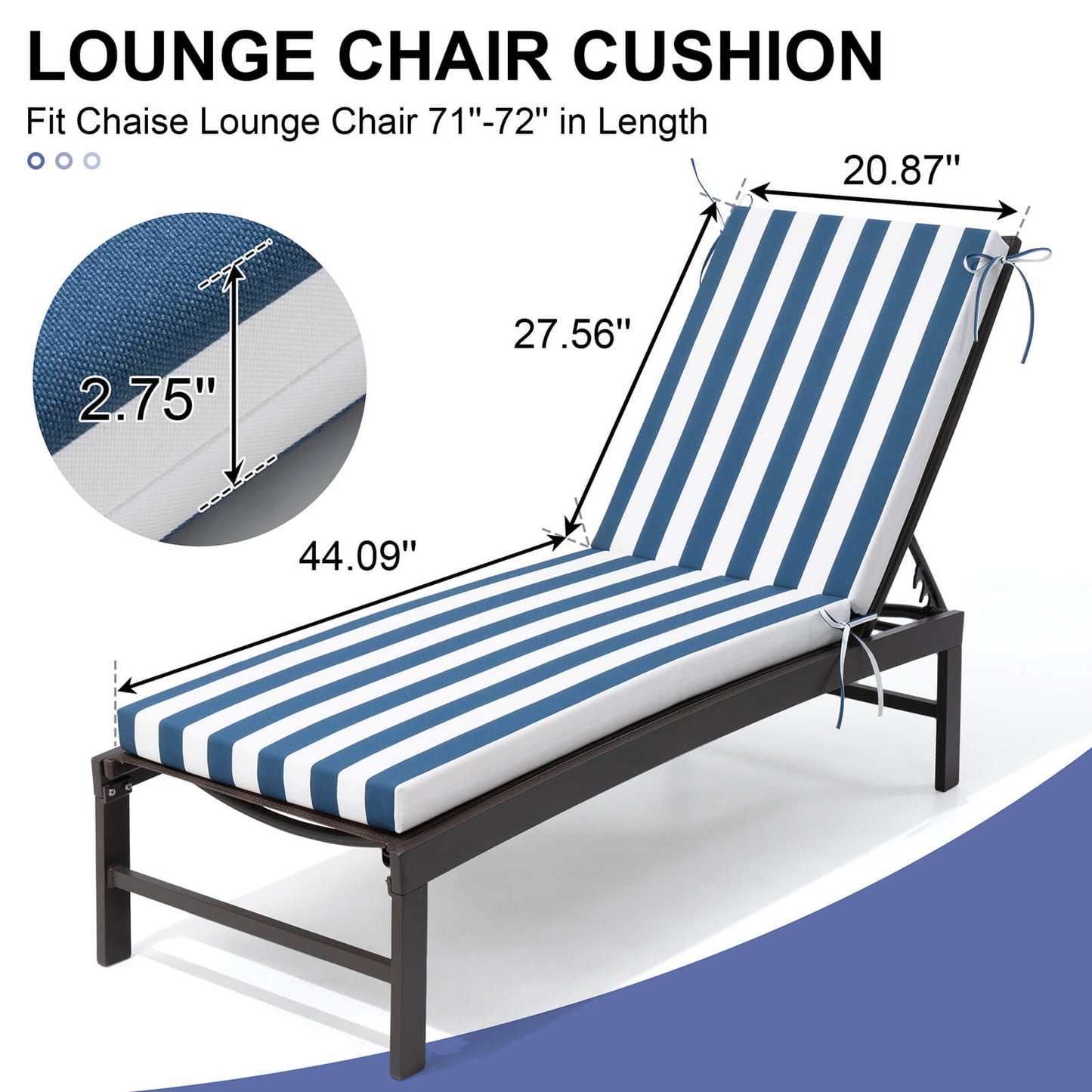 Sunbrella Outdoor Chaise Lounge Cushion