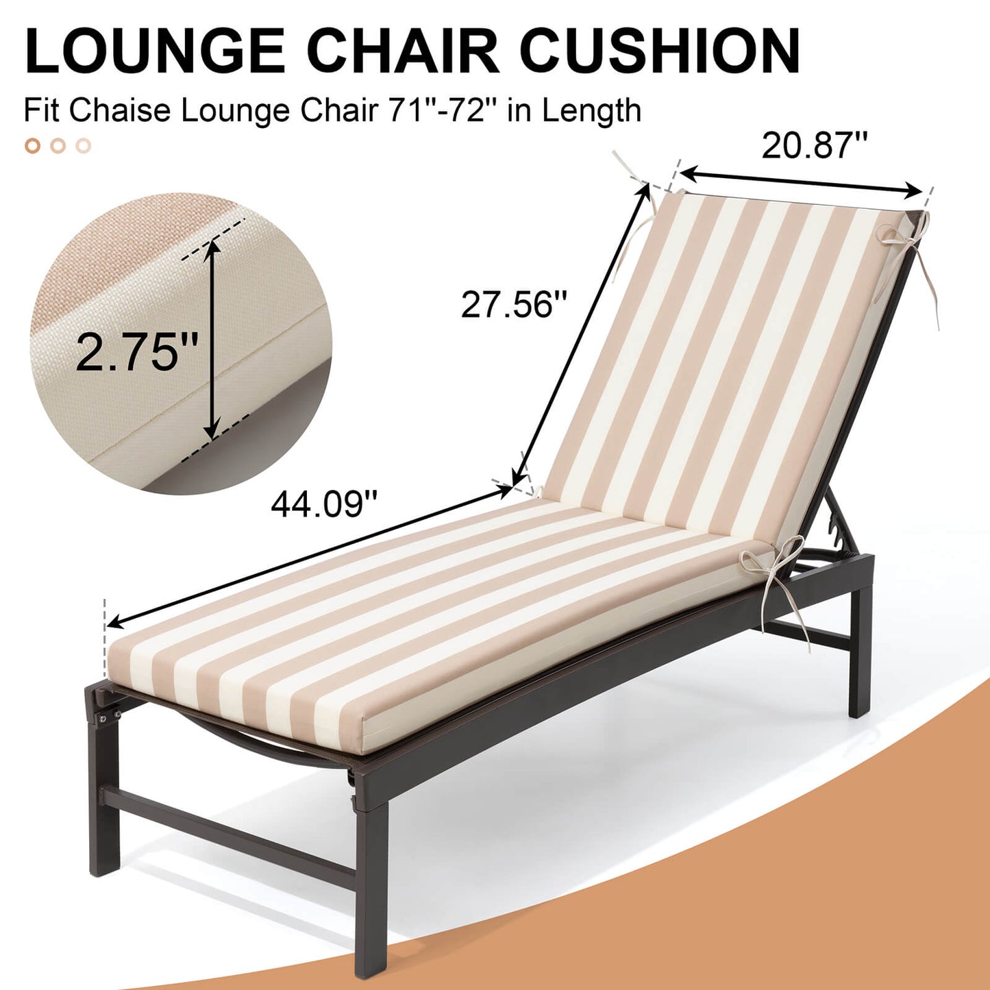 Sunbrella Outdoor Chaise Lounge Cushion