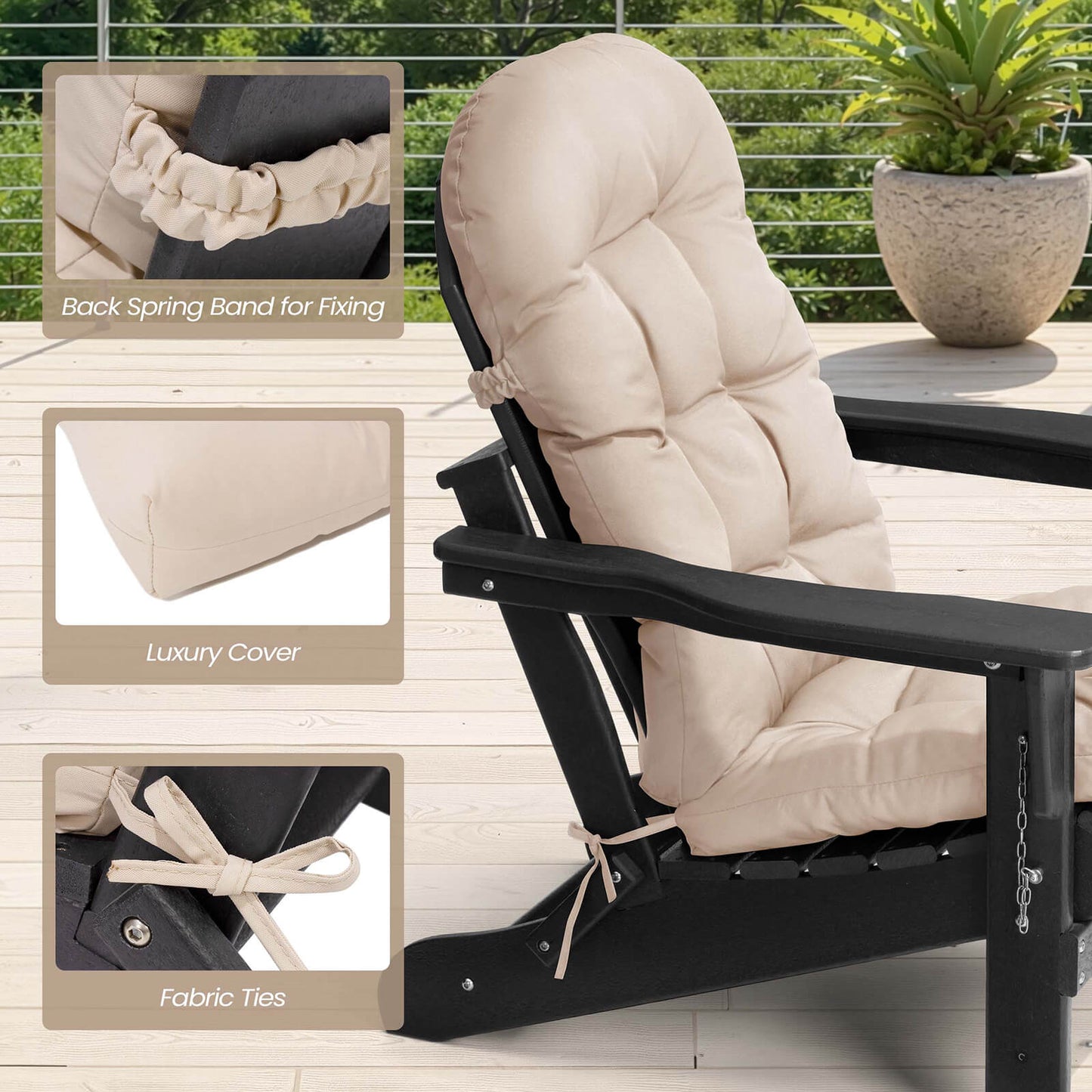 High Back Adirondack Rocking Chair Cushion