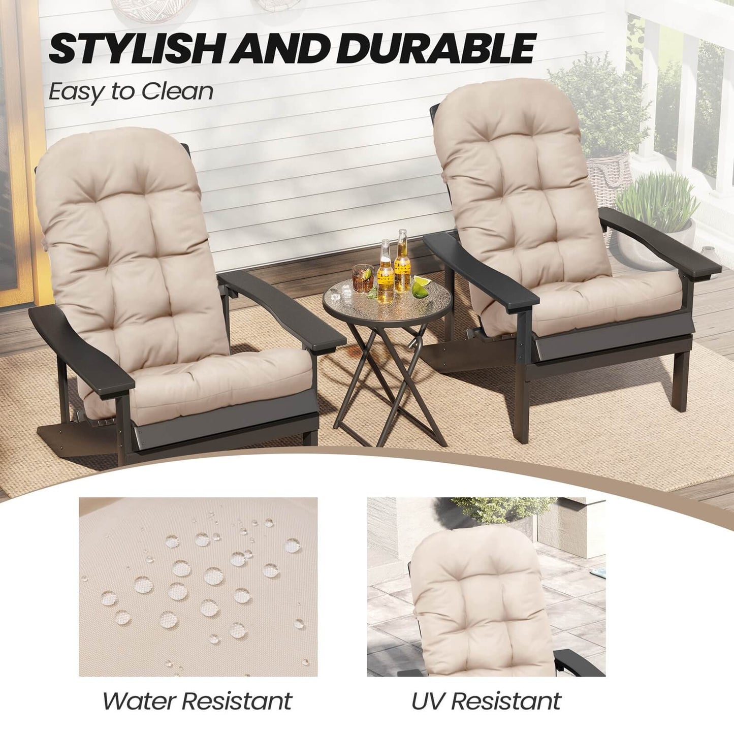 High Back Adirondack Rocking Chair Cushion