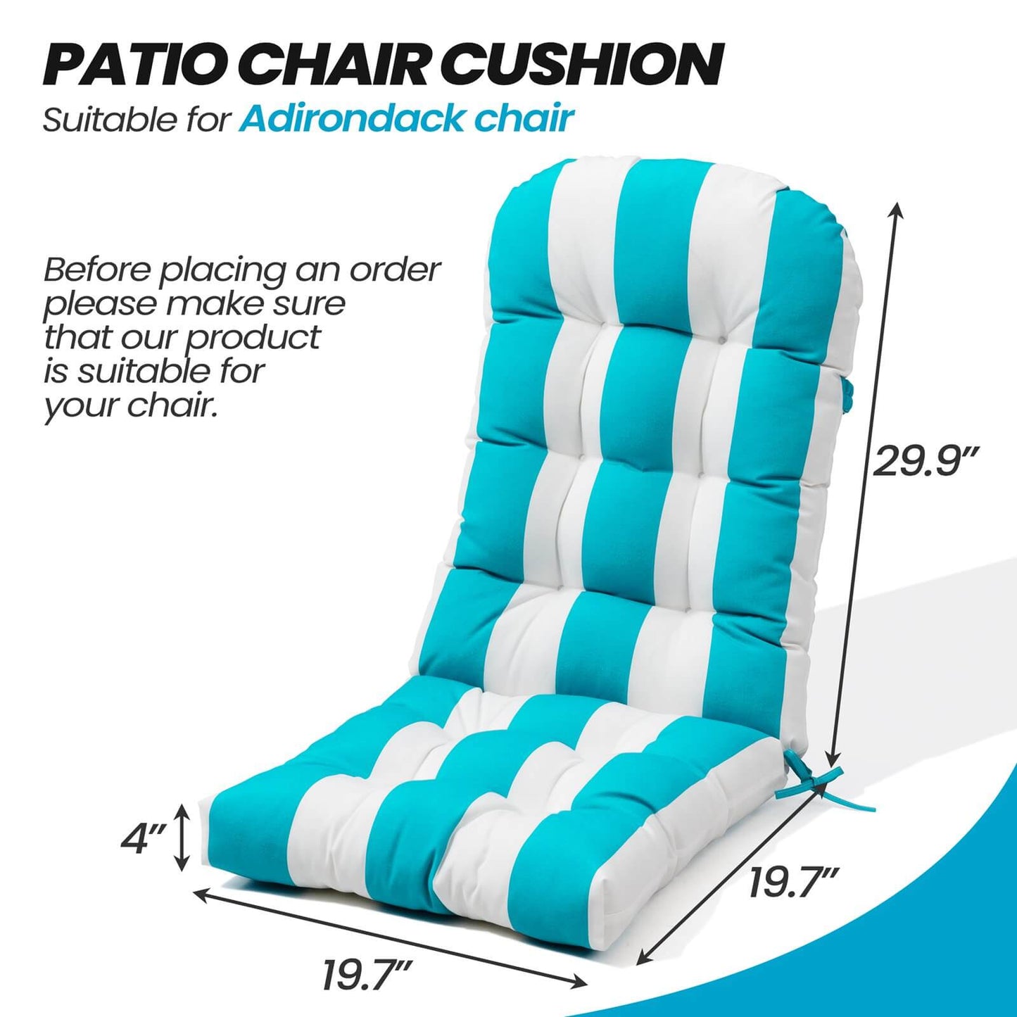High Back Adirondack Rocking Chair Cushion