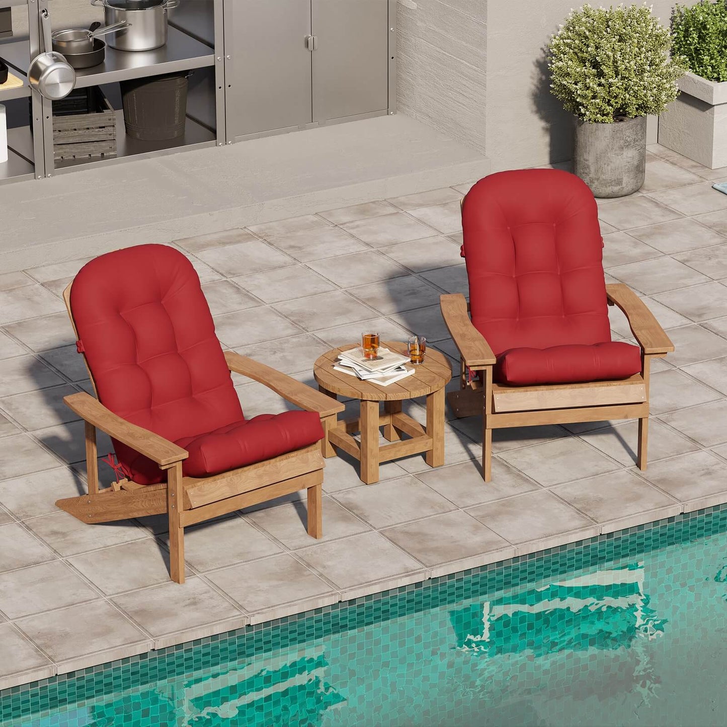 High Back Adirondack Rocking Chair Cushion