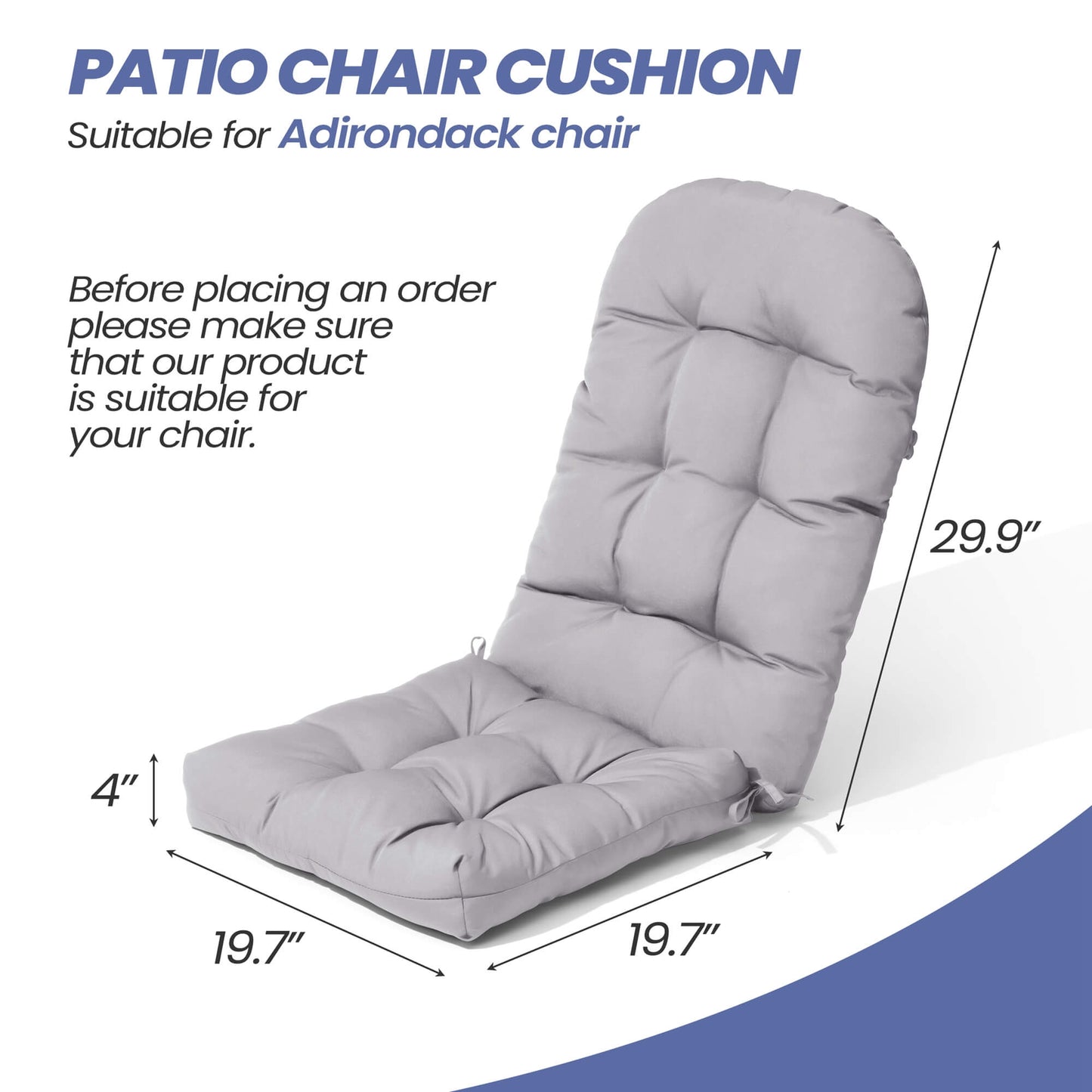 High Back Adirondack Rocking Chair Cushion