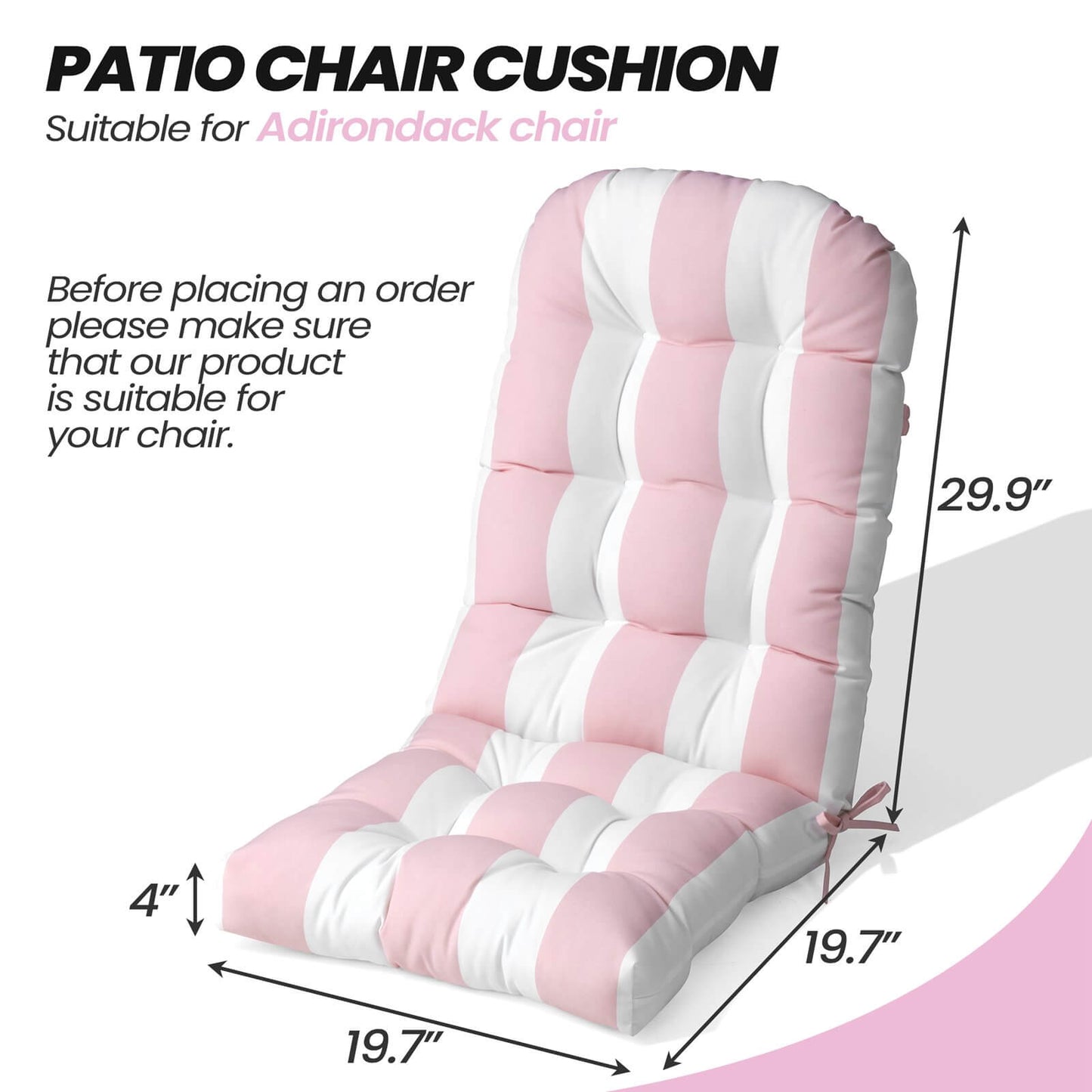 High Back Adirondack Rocking Chair Cushion
