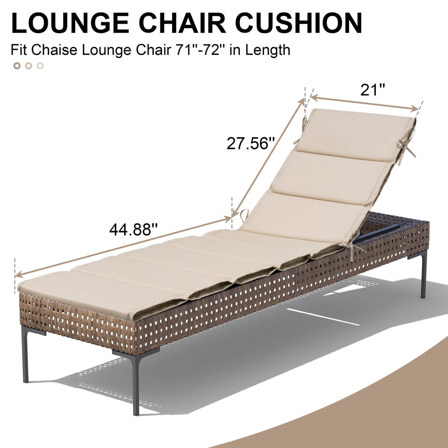 Outdoor Patio Chaise Lounge Cushion