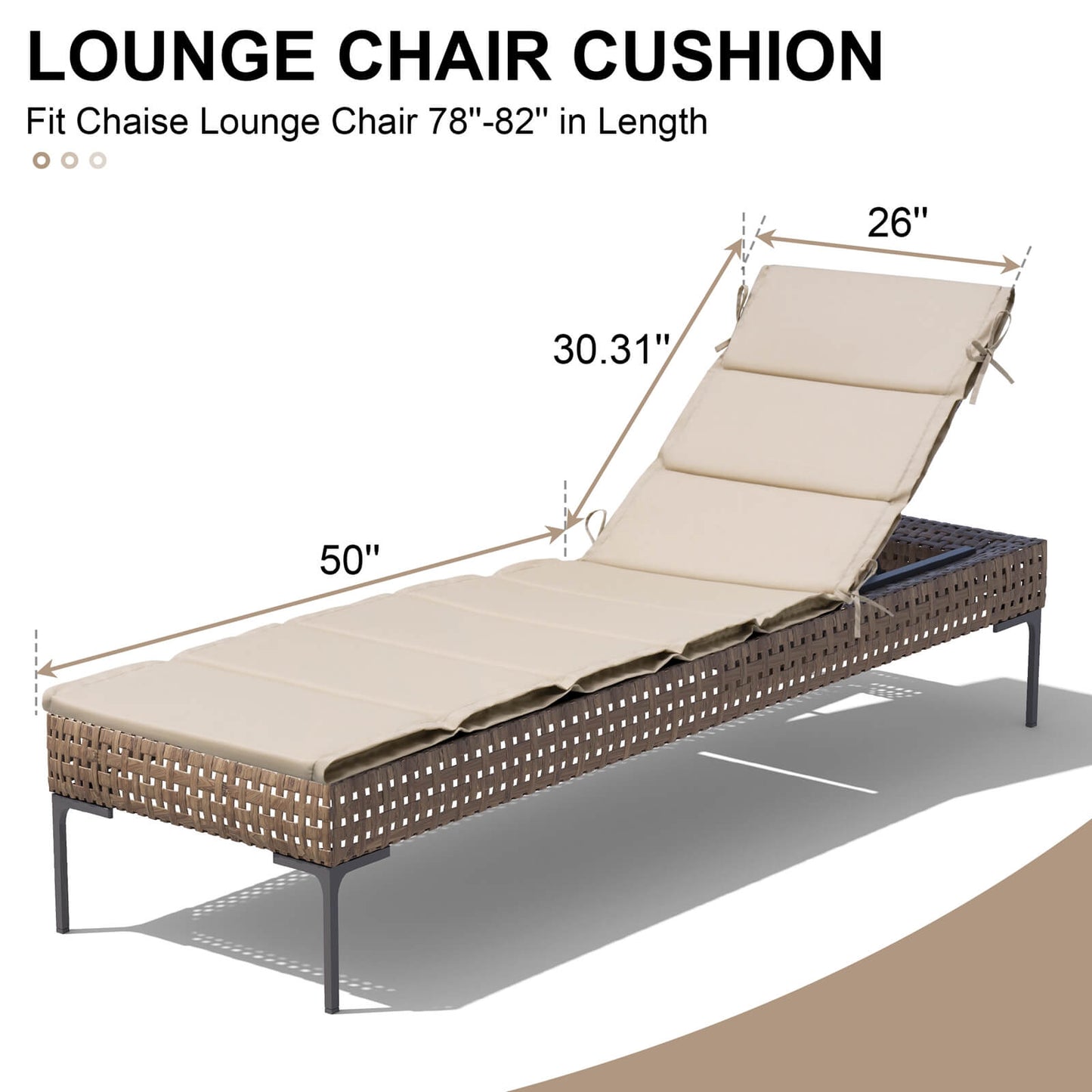 Outdoor Patio Chaise Lounge Cushion