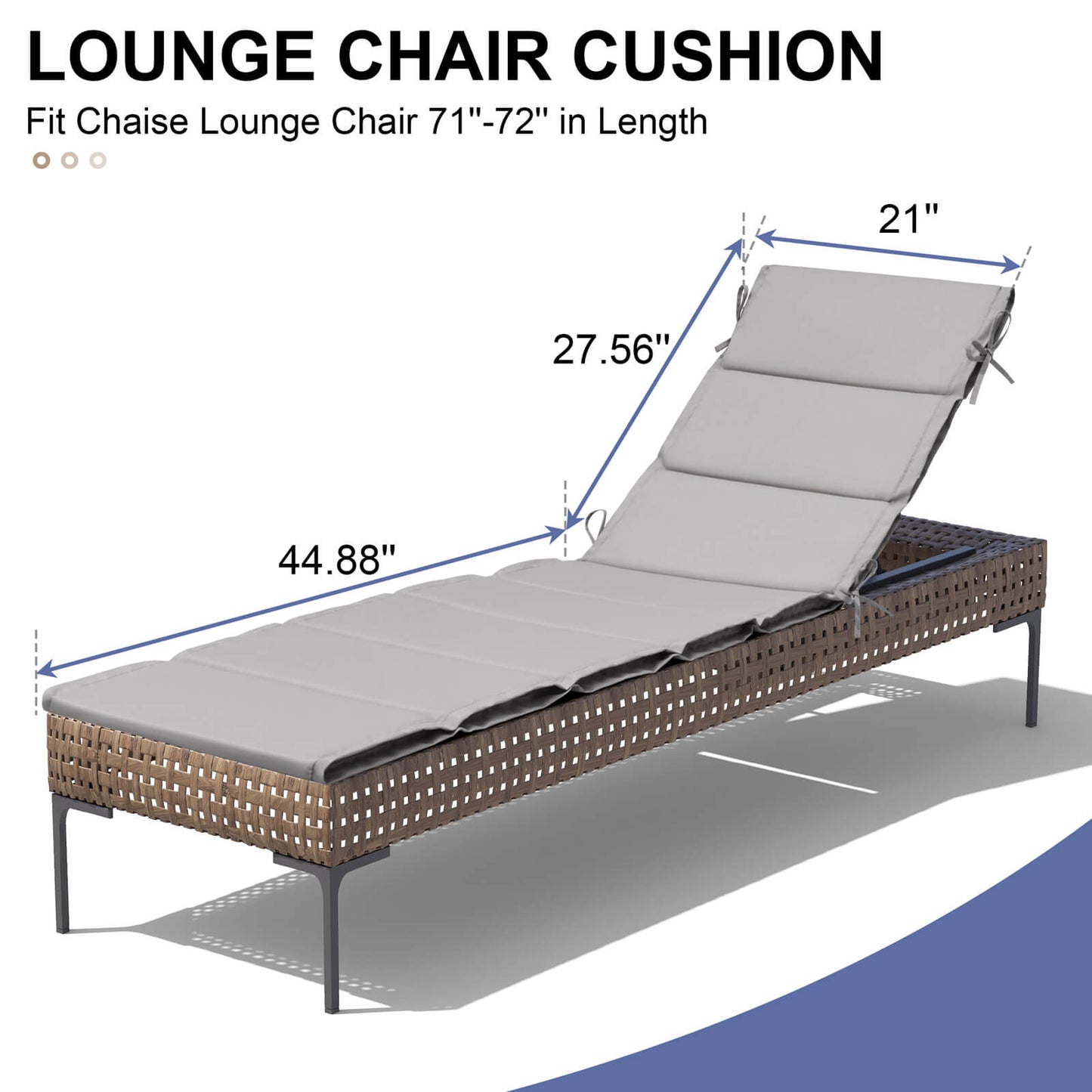 Outdoor Patio Chaise Lounge Cushion