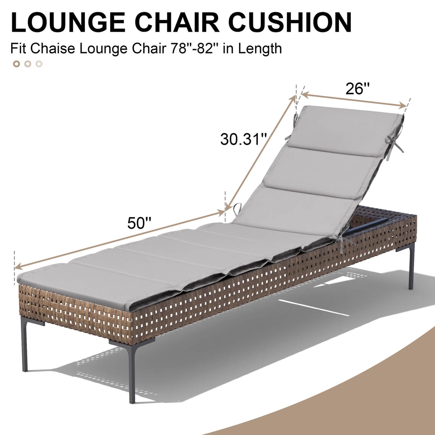Outdoor Patio Chaise Lounge Cushion