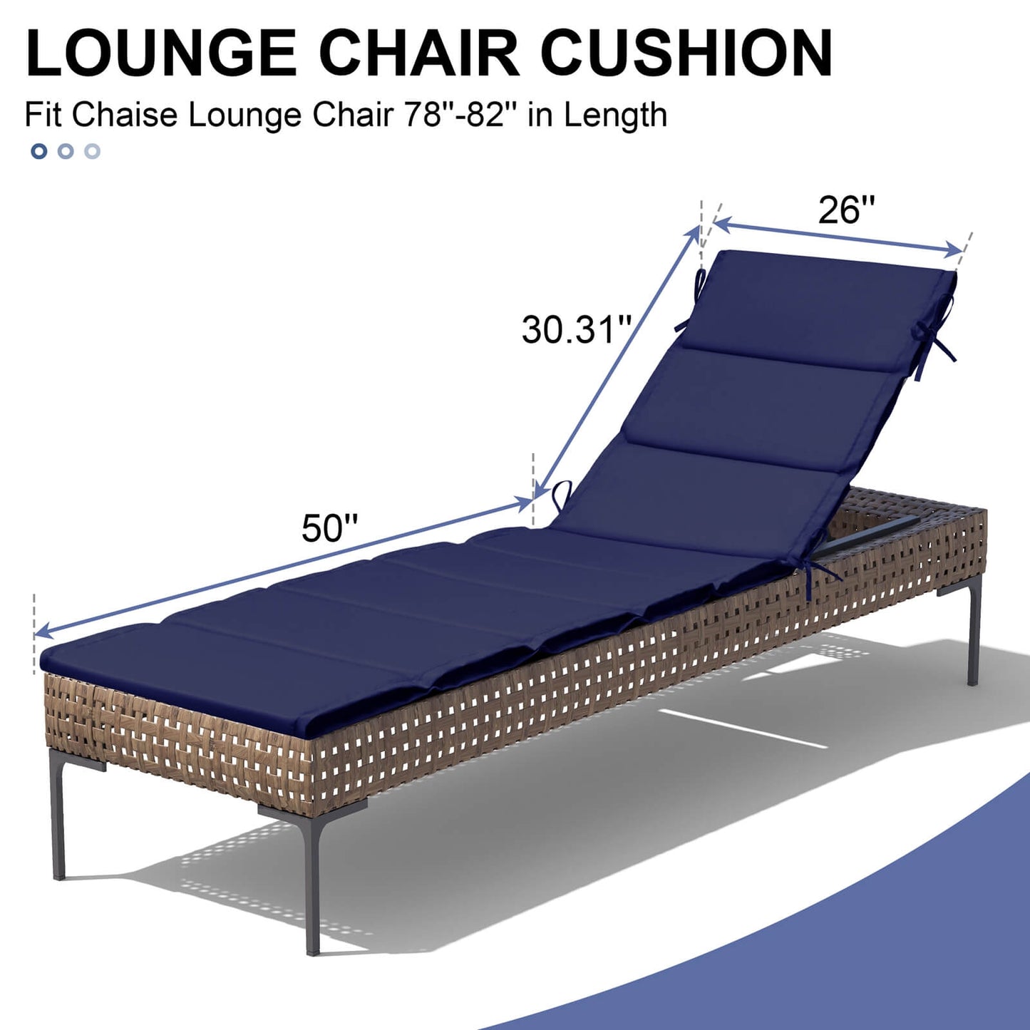 Outdoor Patio Chaise Lounge Cushion