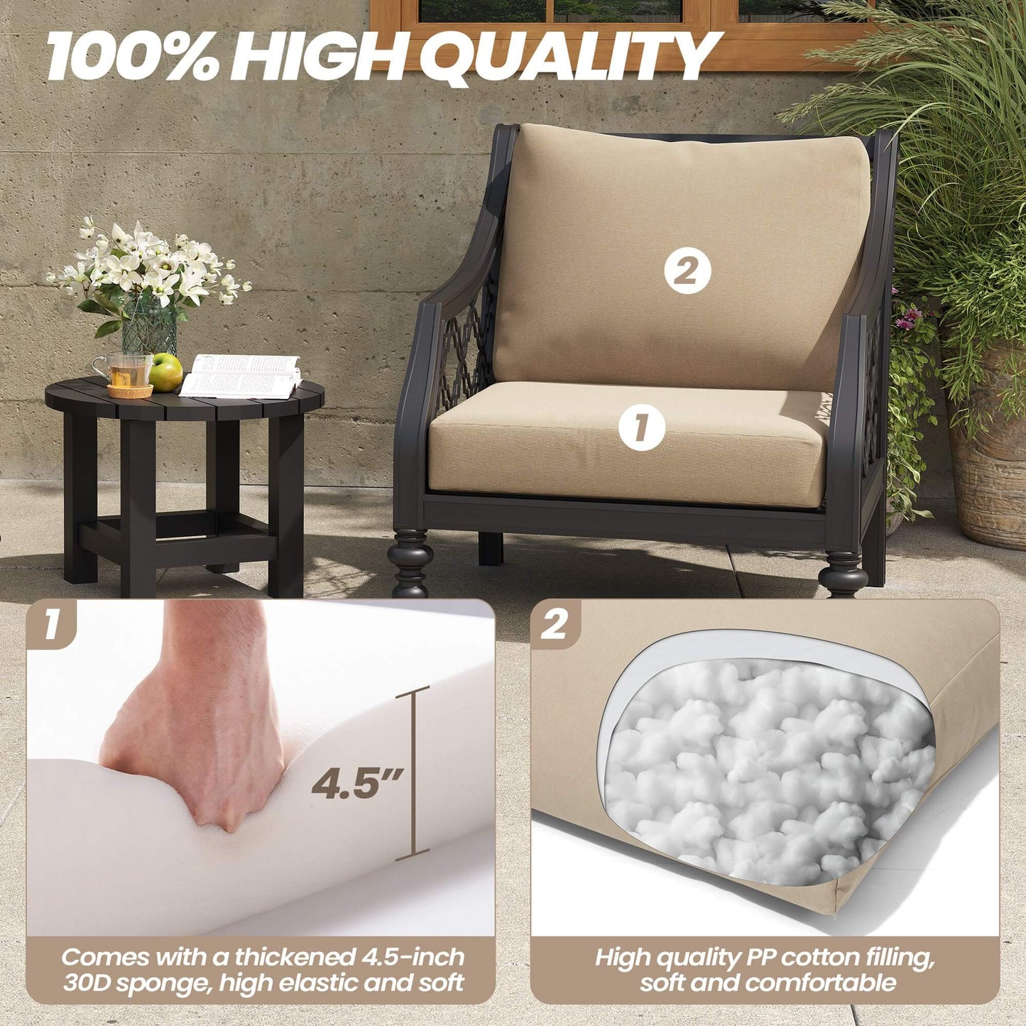 24x24" Outdoor Deep Seat Cushion