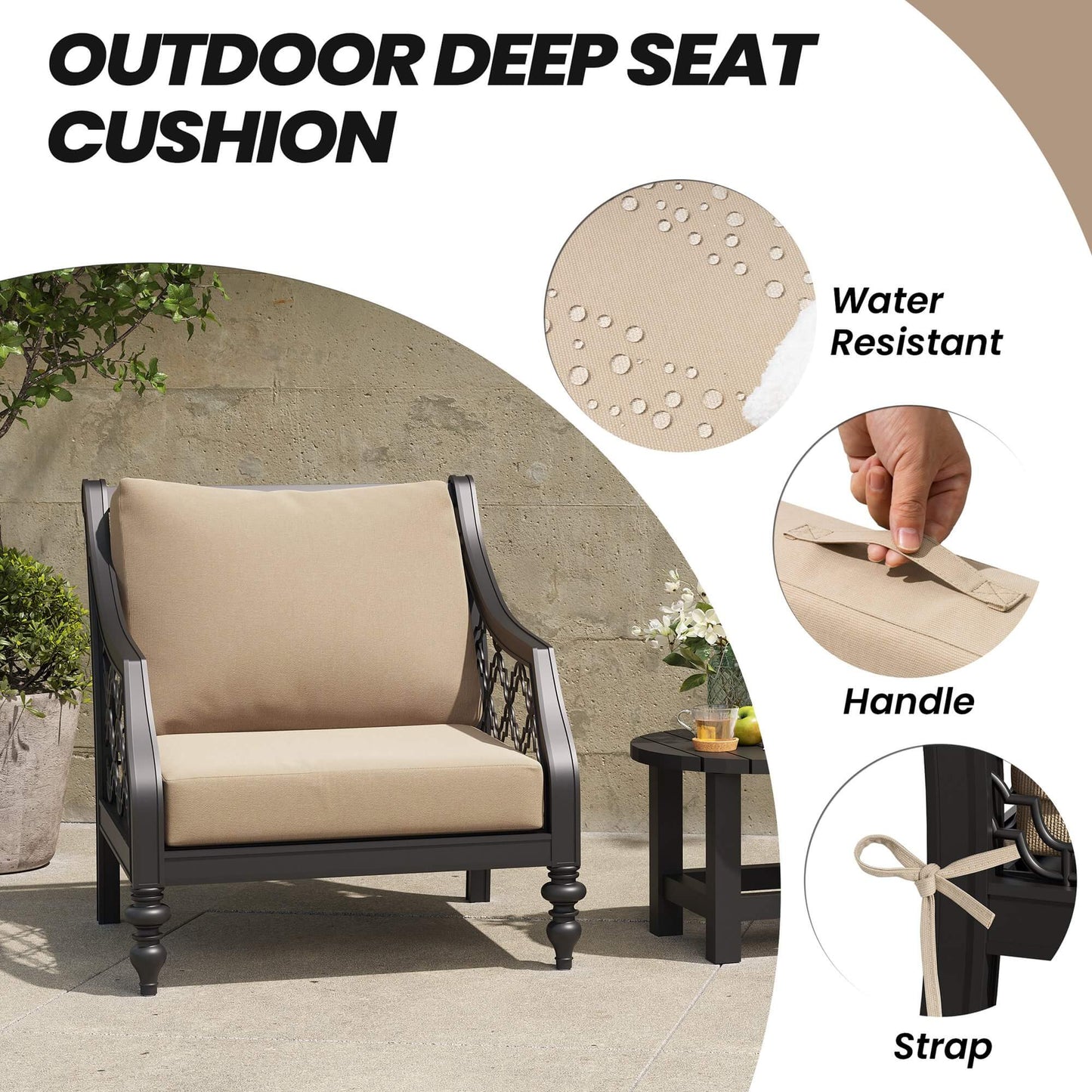 24x24" Outdoor Deep Seat Cushion