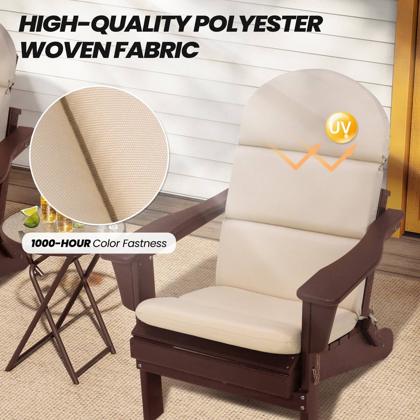 Sunbrella 50 x 20 in. Outdoor Adirondack Chair Cushion