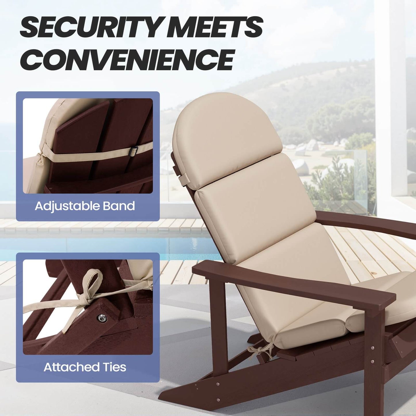 Sunbrella 50 x 20 in. Outdoor Adirondack Chair Cushion