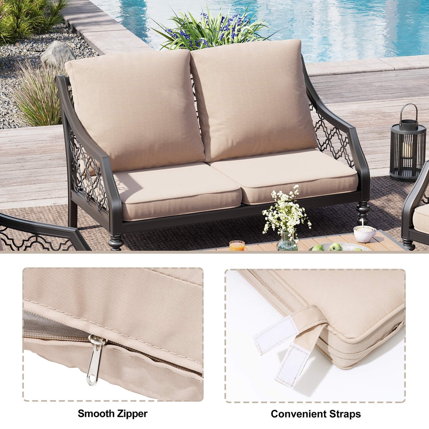 22x21" Outdoor Deep Seat Patio Cushions