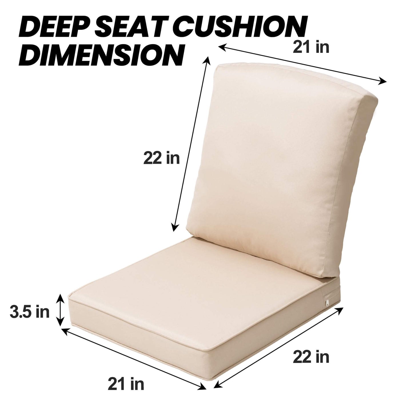 22x21" Outdoor Deep Seat Patio Cushions