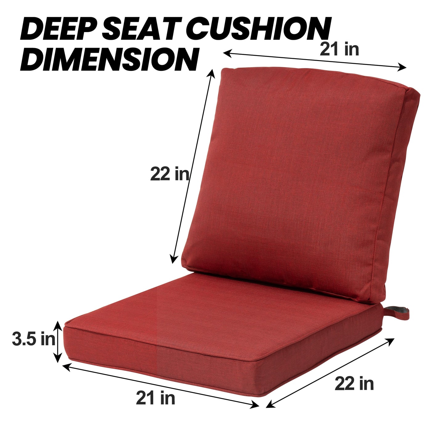 22x21" Outdoor Deep Seat Patio Cushions