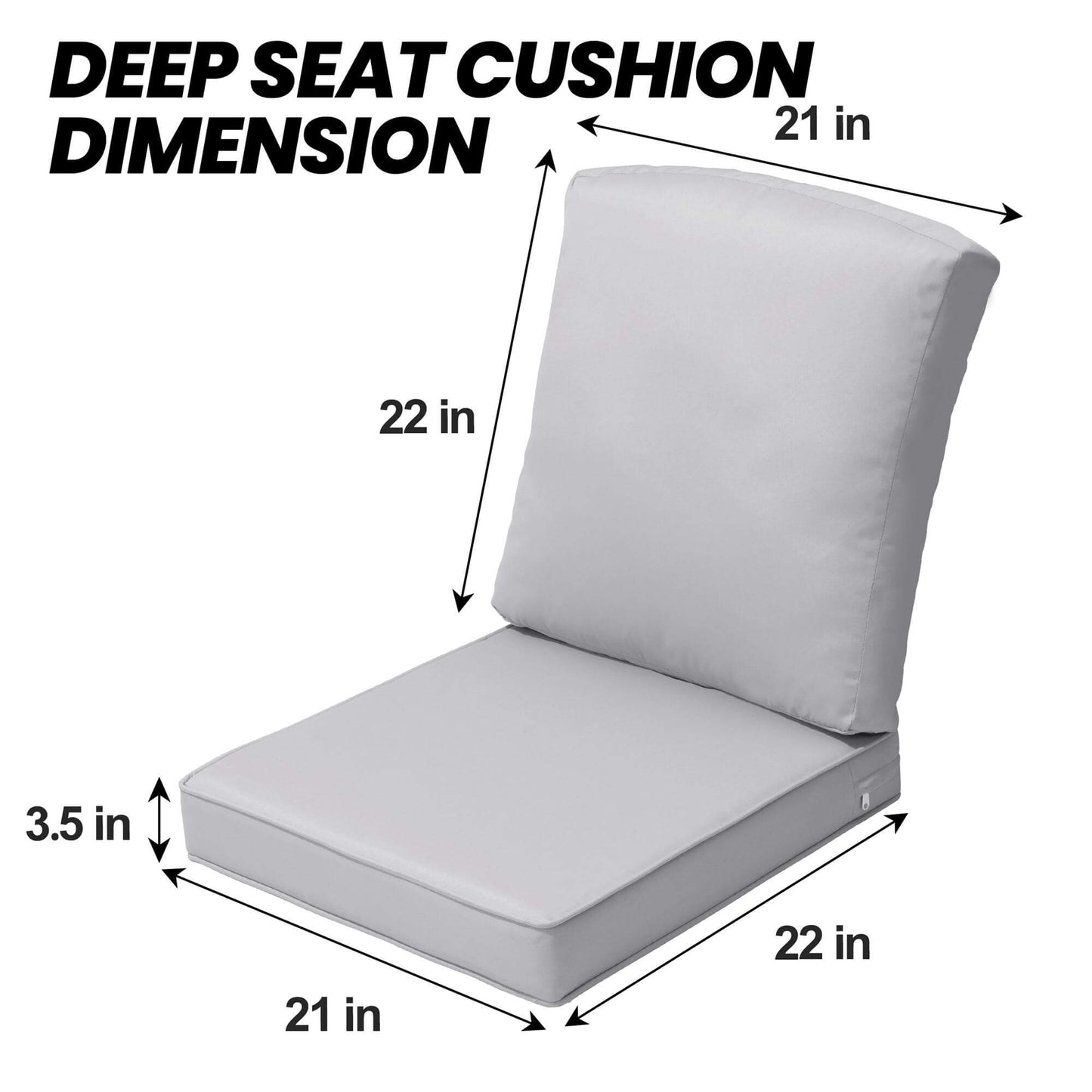 22x21" Outdoor Deep Seat Patio Cushions