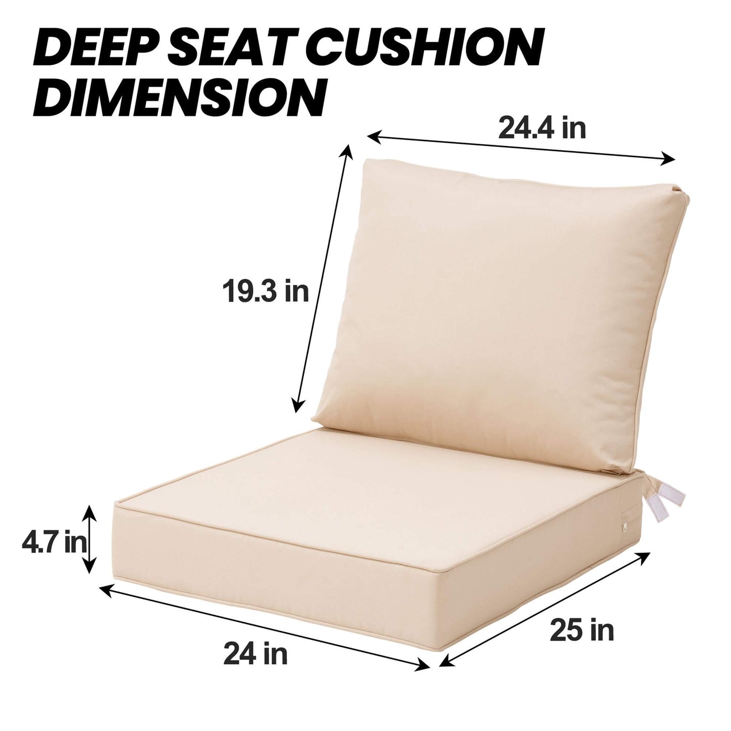 24x25" Outdoor Deep Seat Cushion Set