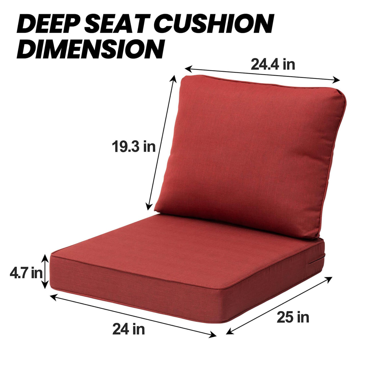 24x25" Outdoor Deep Seat Cushion Set