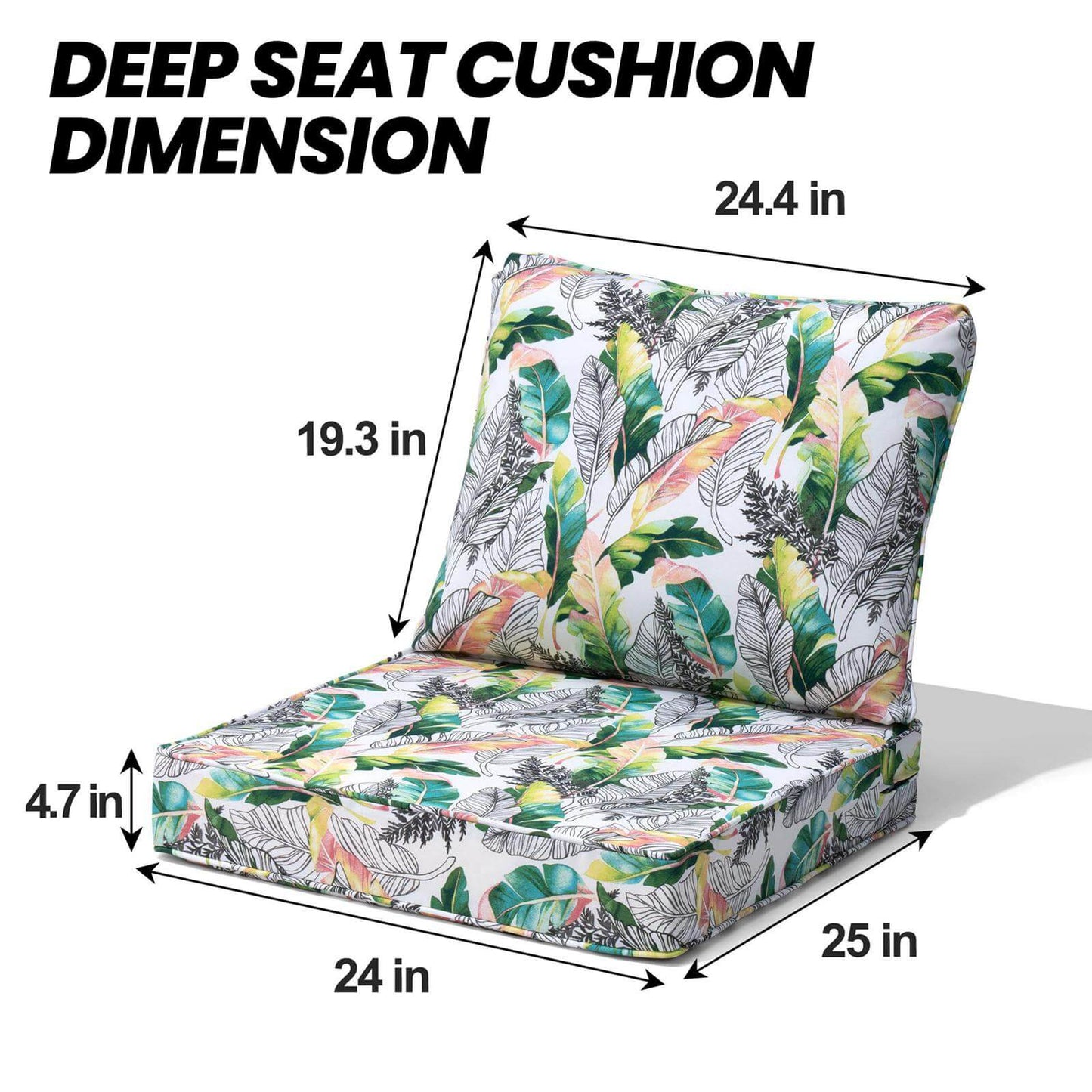 24x25" Outdoor Deep Seat Cushion Set