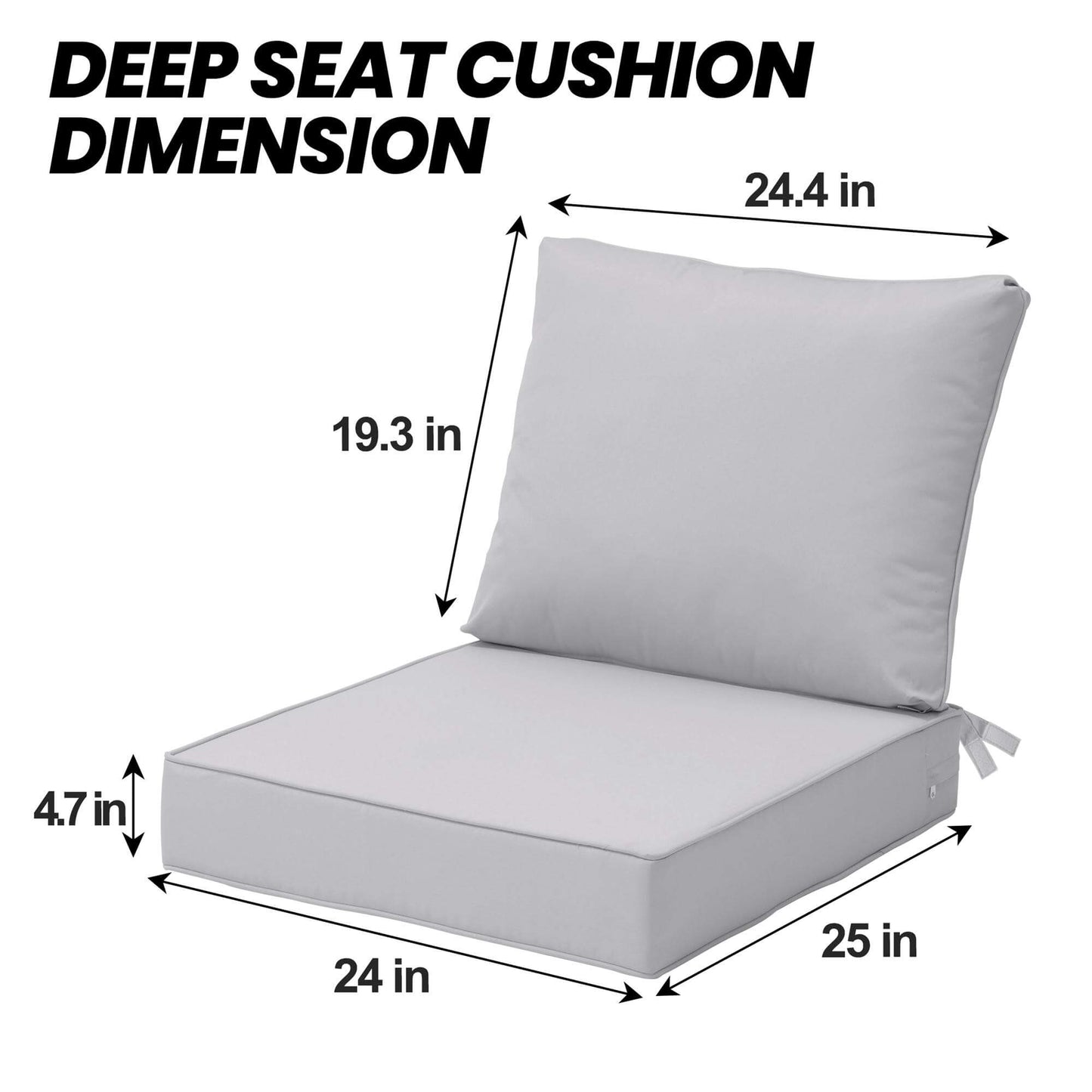 24x25" Outdoor Deep Seat Cushion Set