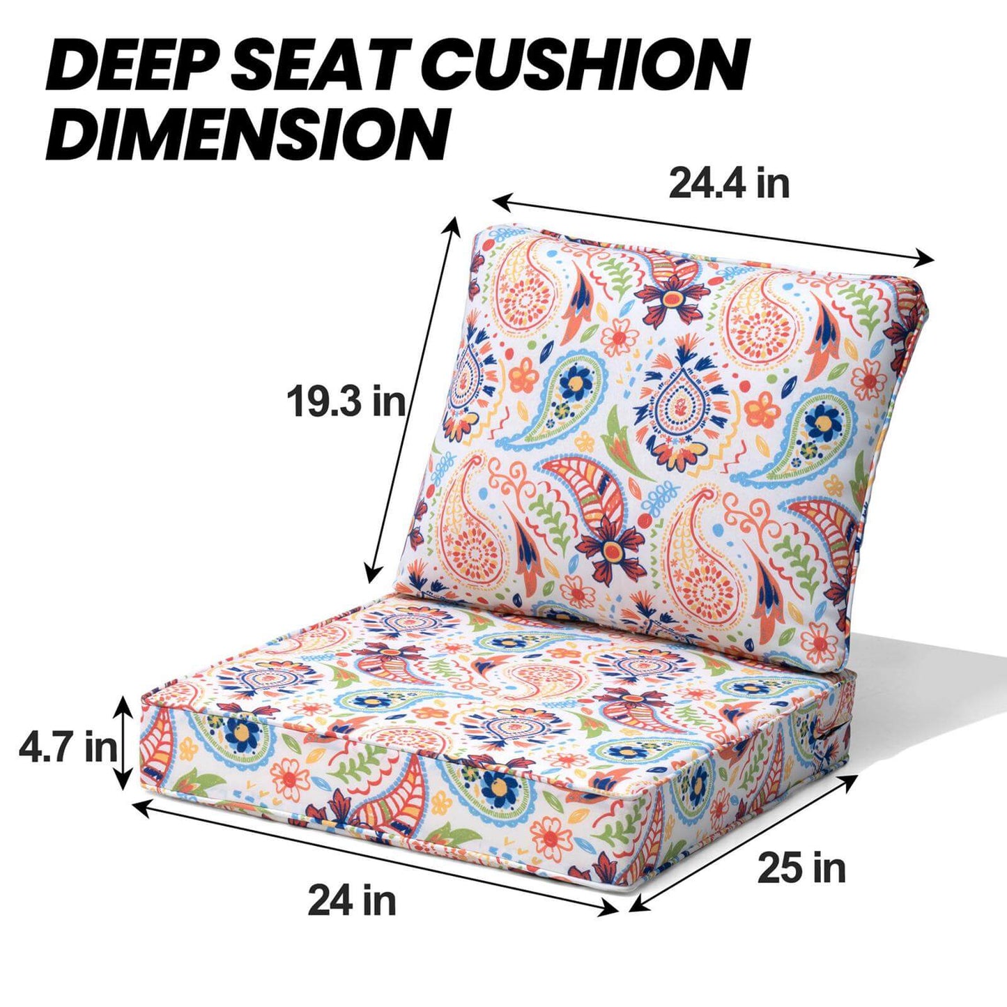 24x25" Outdoor Deep Seat Cushion Set