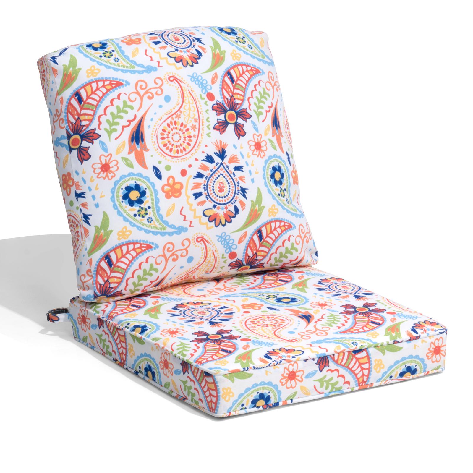 Outdoor Deep Seat Patio Cushion in  Red Flower